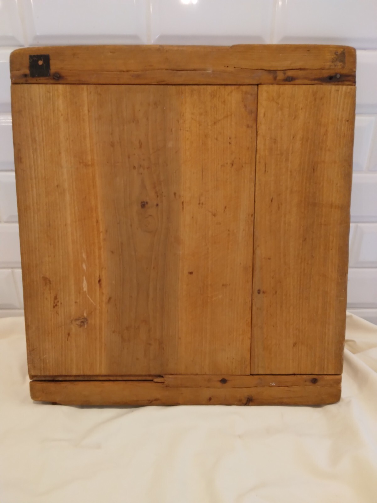 Antique bread board/bakers ends/square nails/rough 18 2/16th by 16 1/2