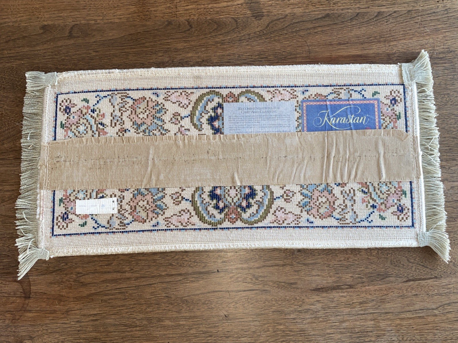 Wool Karastan Tabrizz Design Custom Sized Small Rug 13” x 29”