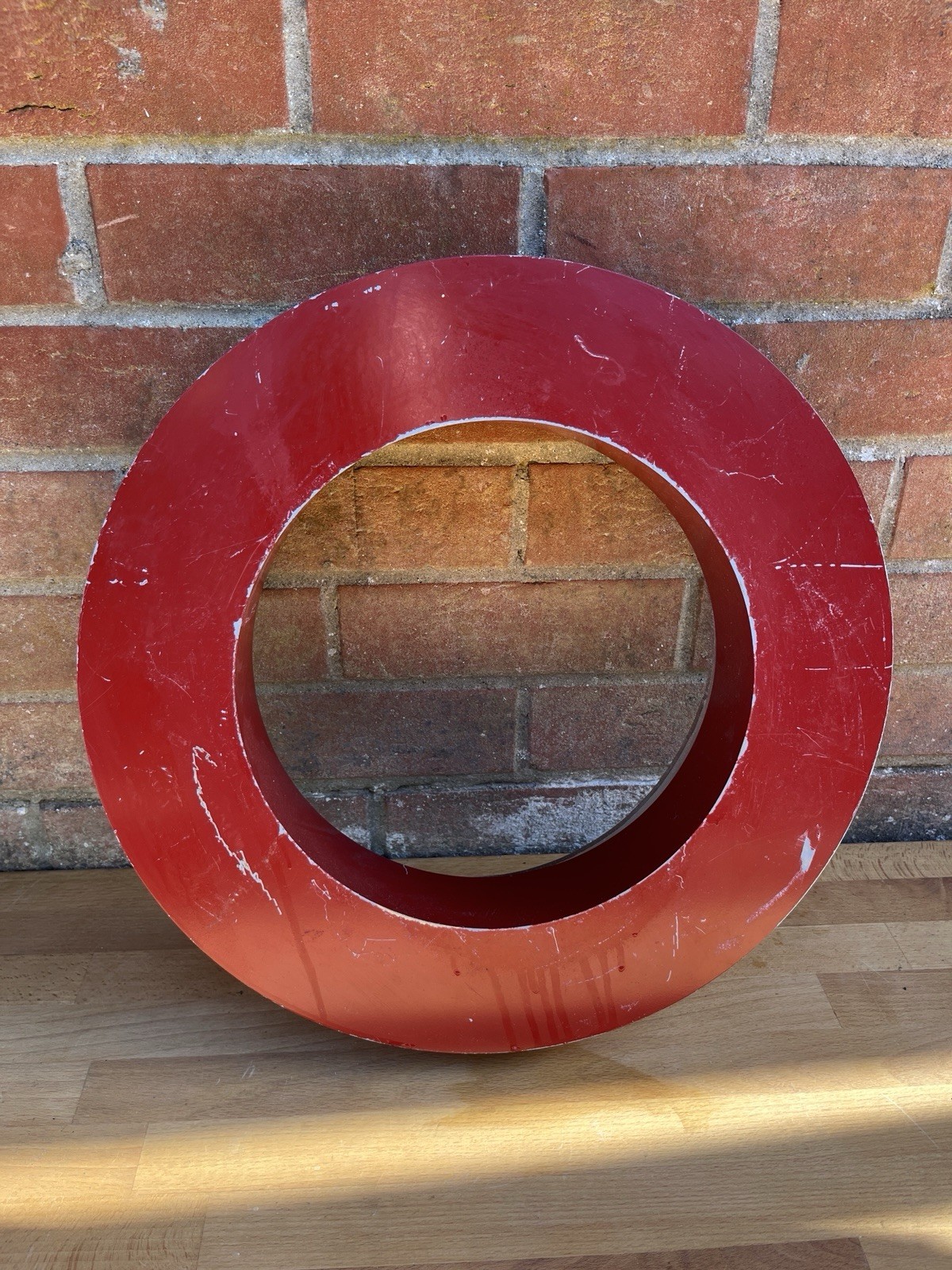 Vintage Reclaimed Letter – Red ‘O’ LED Sign Salvage – Large 40cm 16”