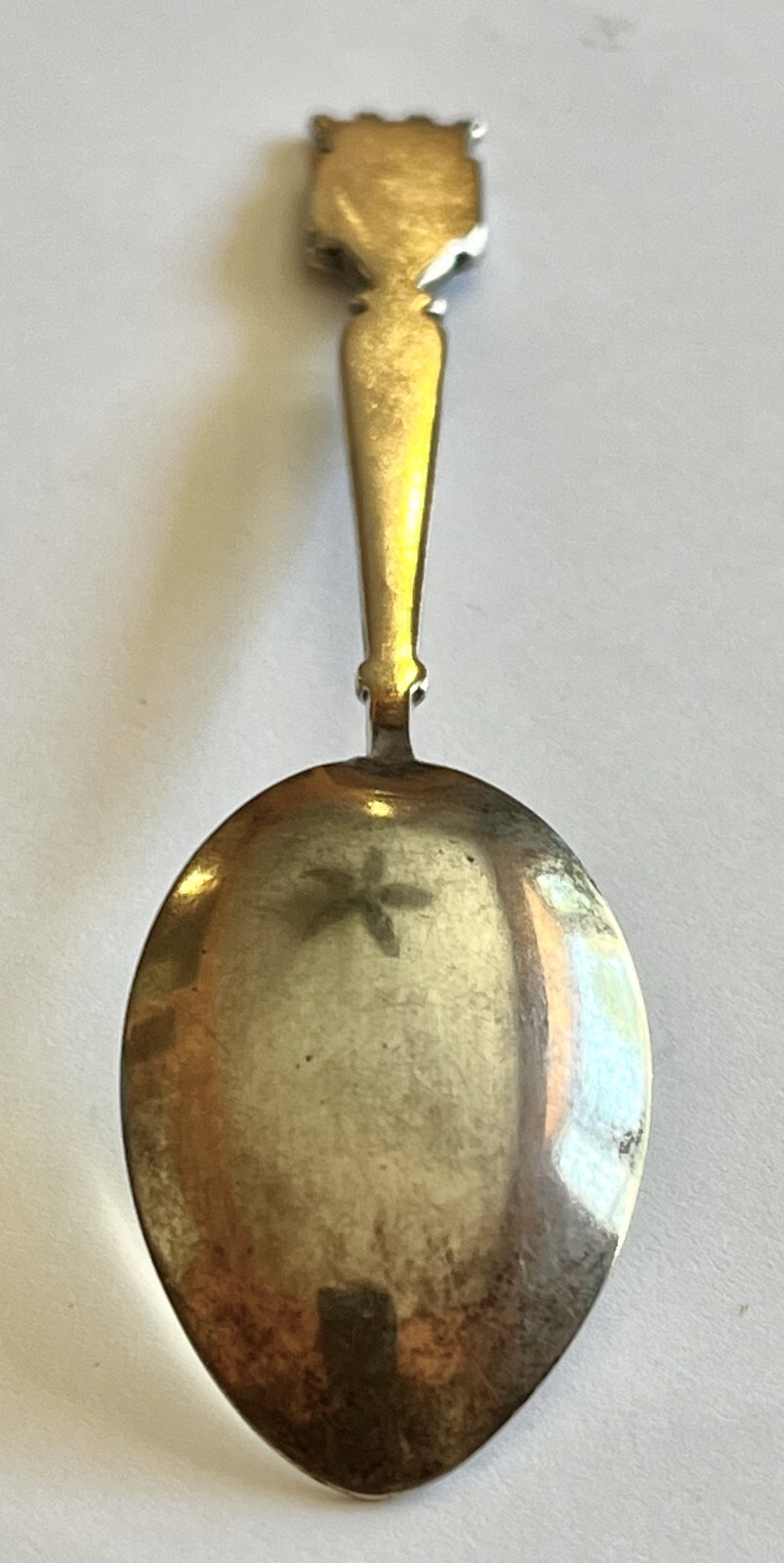 Vintage Juan Les Pins So France Sterling Silver Spoon Enamel Fleur de Lis Crest