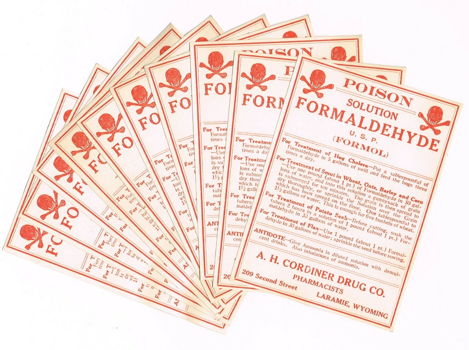 10 WHOLESALE PHARMACY MEDICINE BOTTLE LABEL VINTAGE SKULL CROSSBONES LARGE SIZE