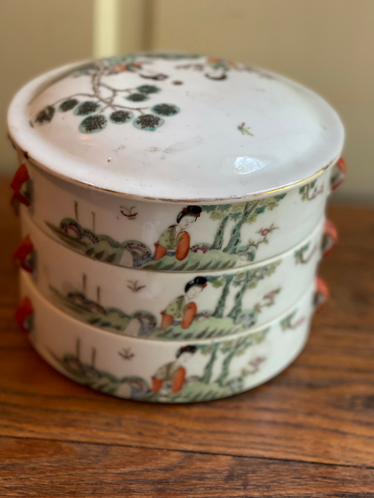 Antique Chinese Stacking Rice boxes (3 layers) Late Qing/Republic period
