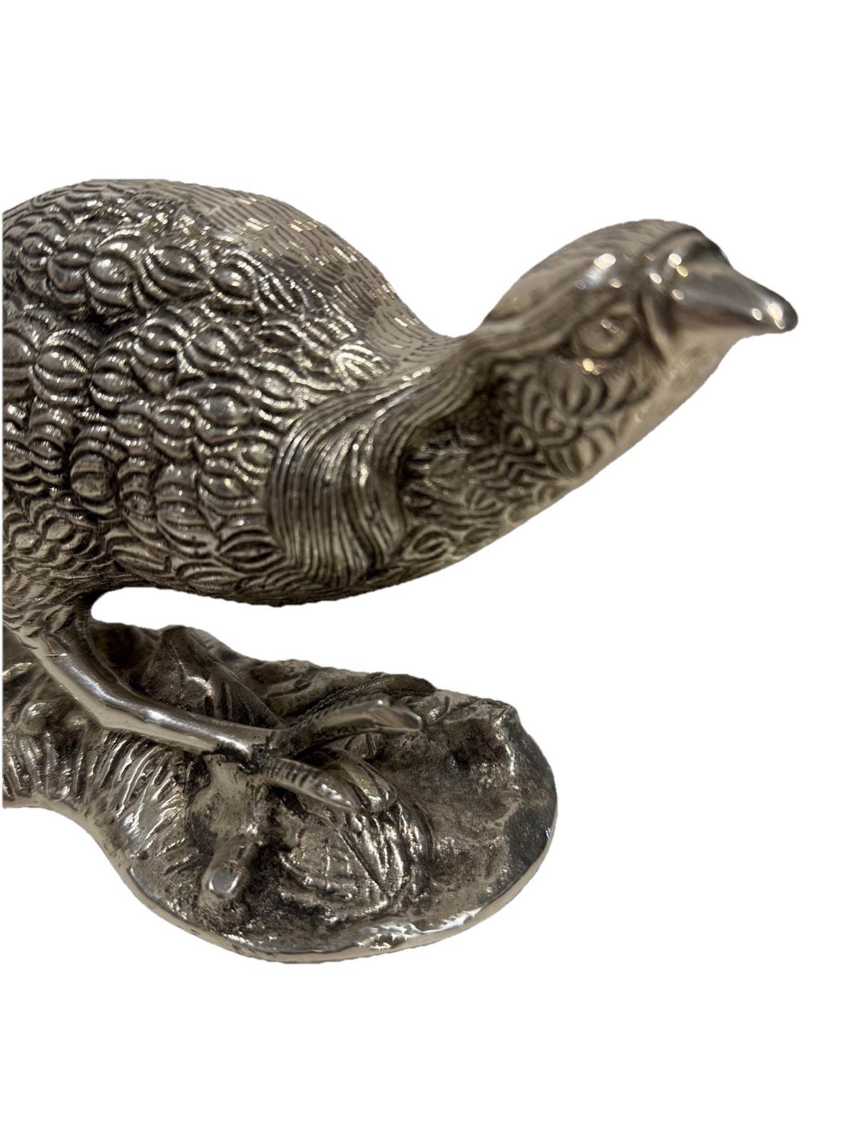 Pair Antique Victorian Silver Plated Bronze Pheasants Table Ornaments/Sculptures