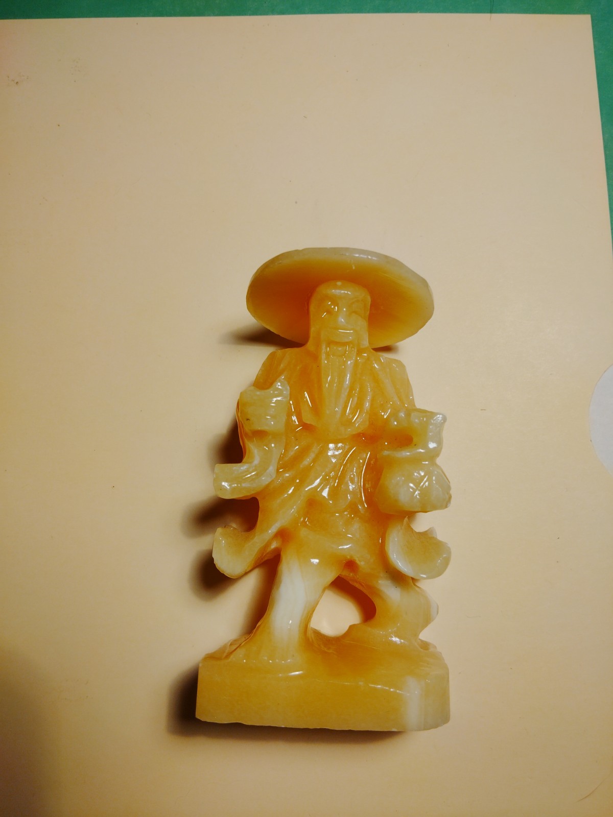 Hand-Carved yellow onyx marble statue. Chinese Diety “Three Star Gods”FuLUShou