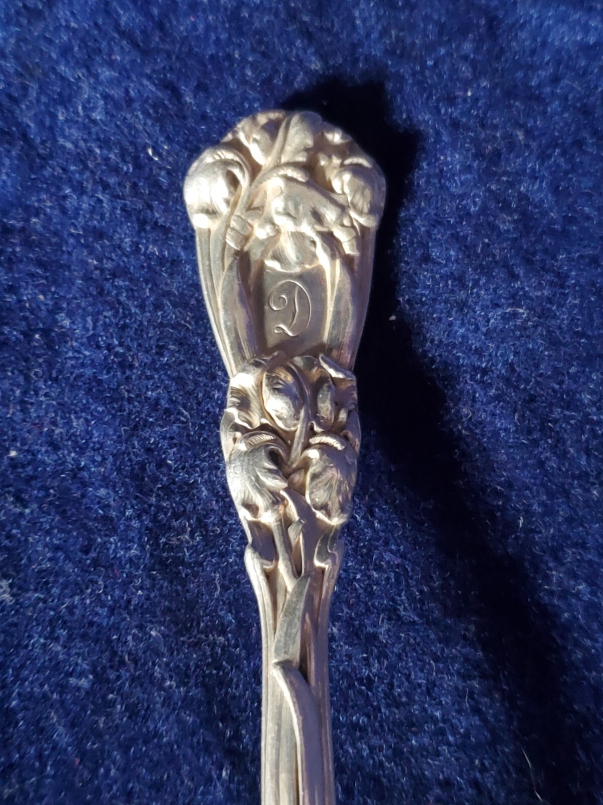 IRIS 7 1/8″ FORK(s) monogram front Durgin Sterling – estate