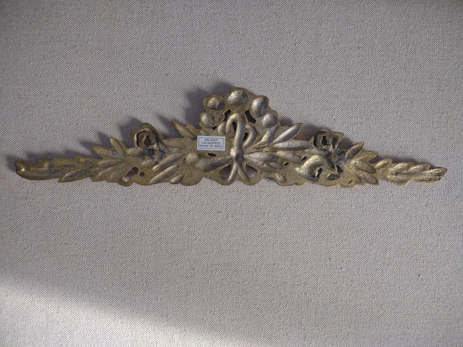 Vtg. Ornate Brass Floral Swag Garland Embellishment Furniture Hardware Decor