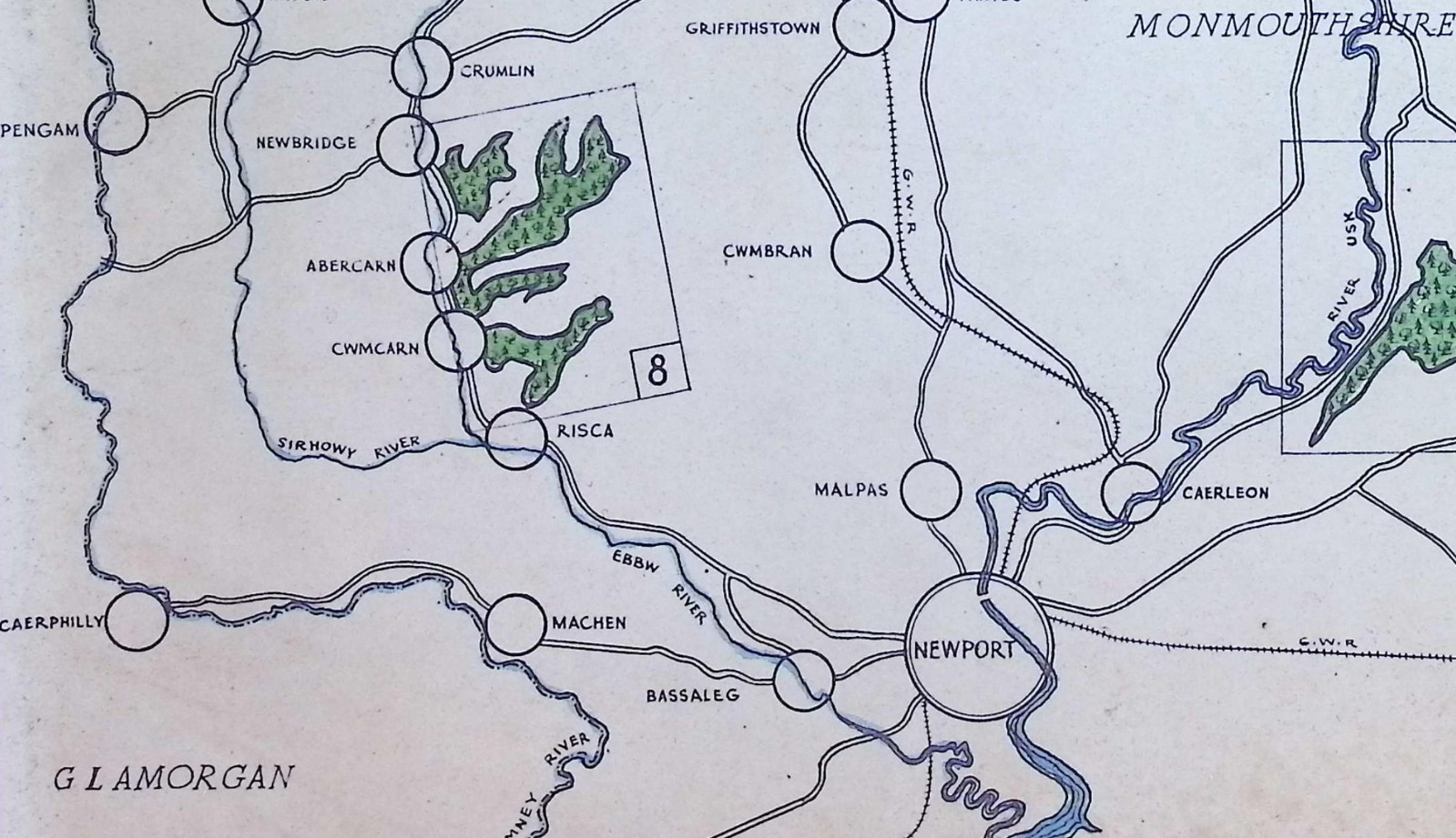 Original WWII National Fire Service Forestry Map – Index / Key Page (Area 20-B)