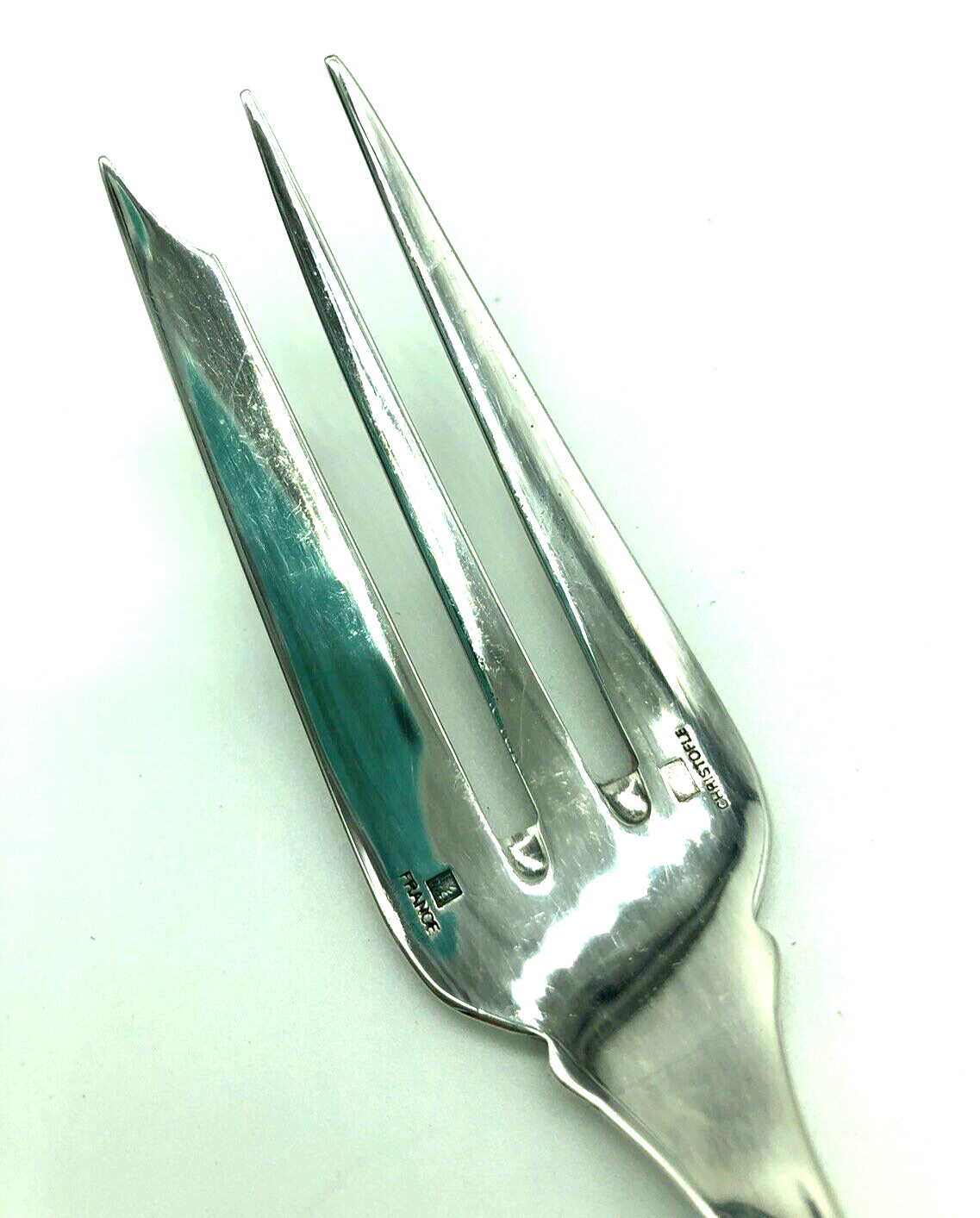 Pompadour Serving Fork by Christofle France Silver Plated Large 10″