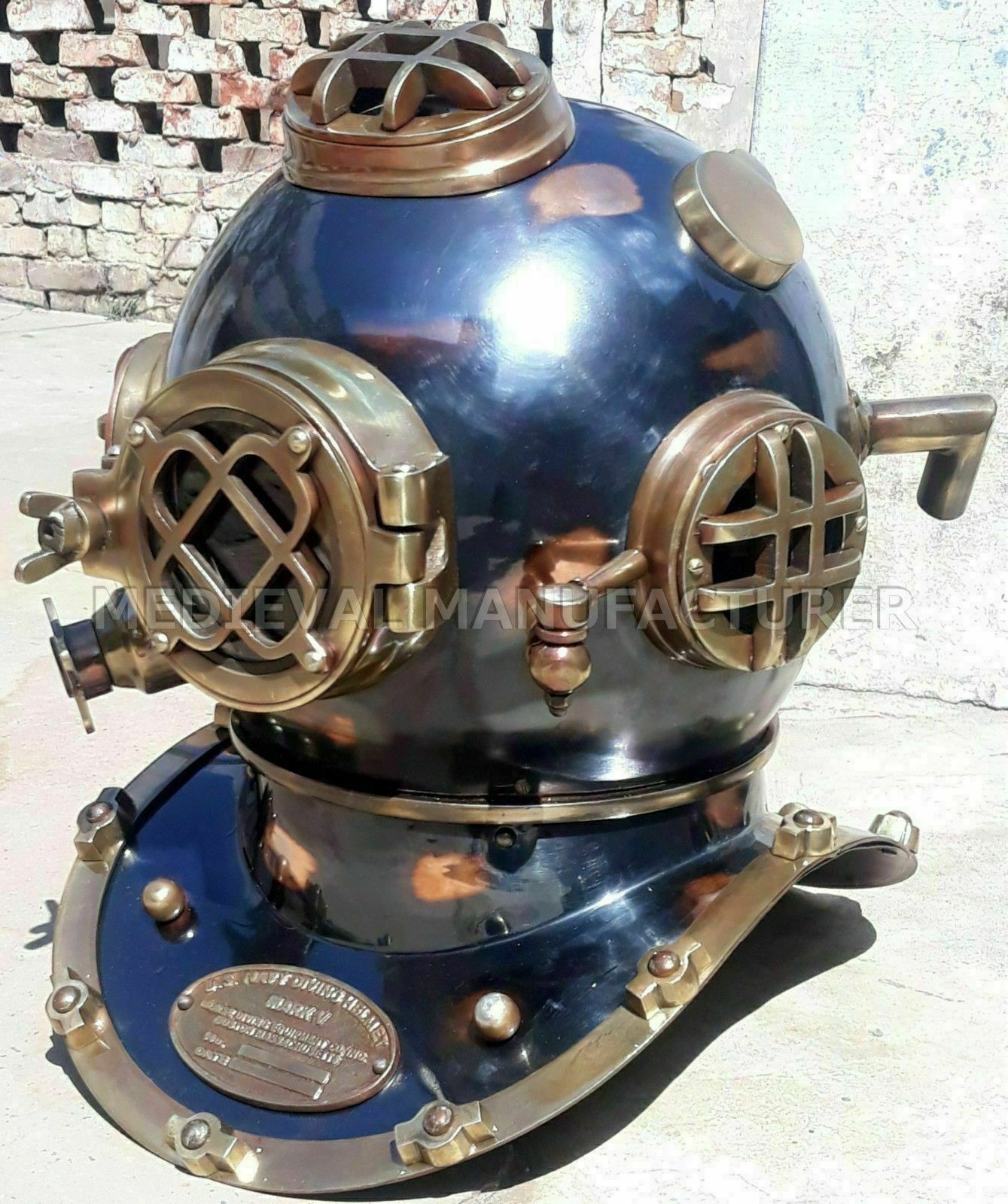 Antique 18″ Diving vintage BOSTON MARK V U.S Navy Deep Sea Divers Helmet Replica
