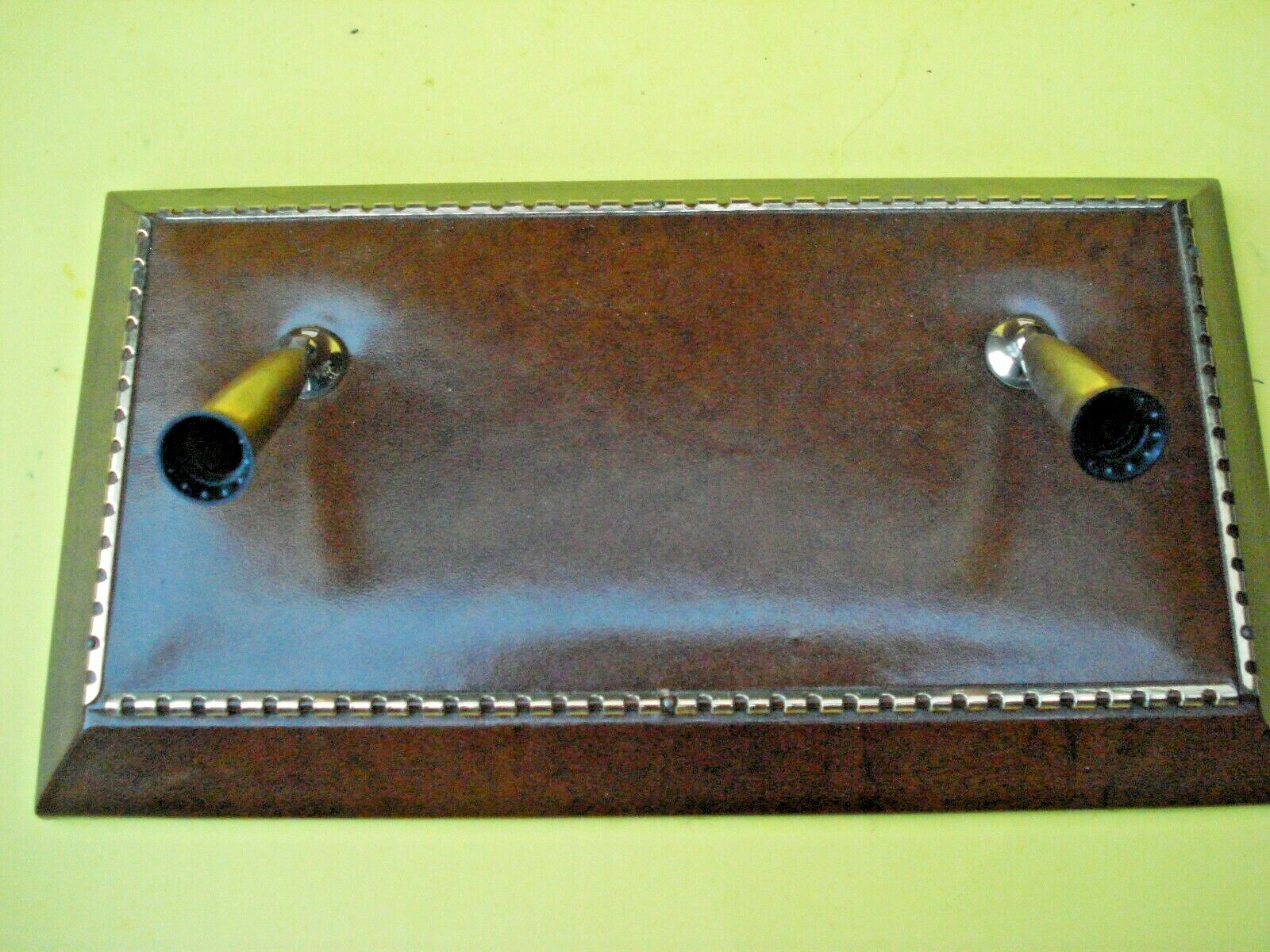 1960s DAPCO Midcentury Modern Leather Desktop Pen Holder NOS 5″ x 10″