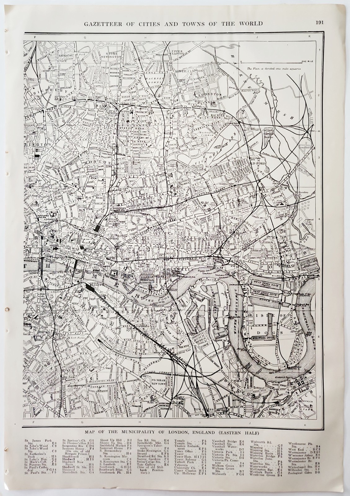 1914 London City East England Map Antique Atlas Sheet Collier Transportation E14