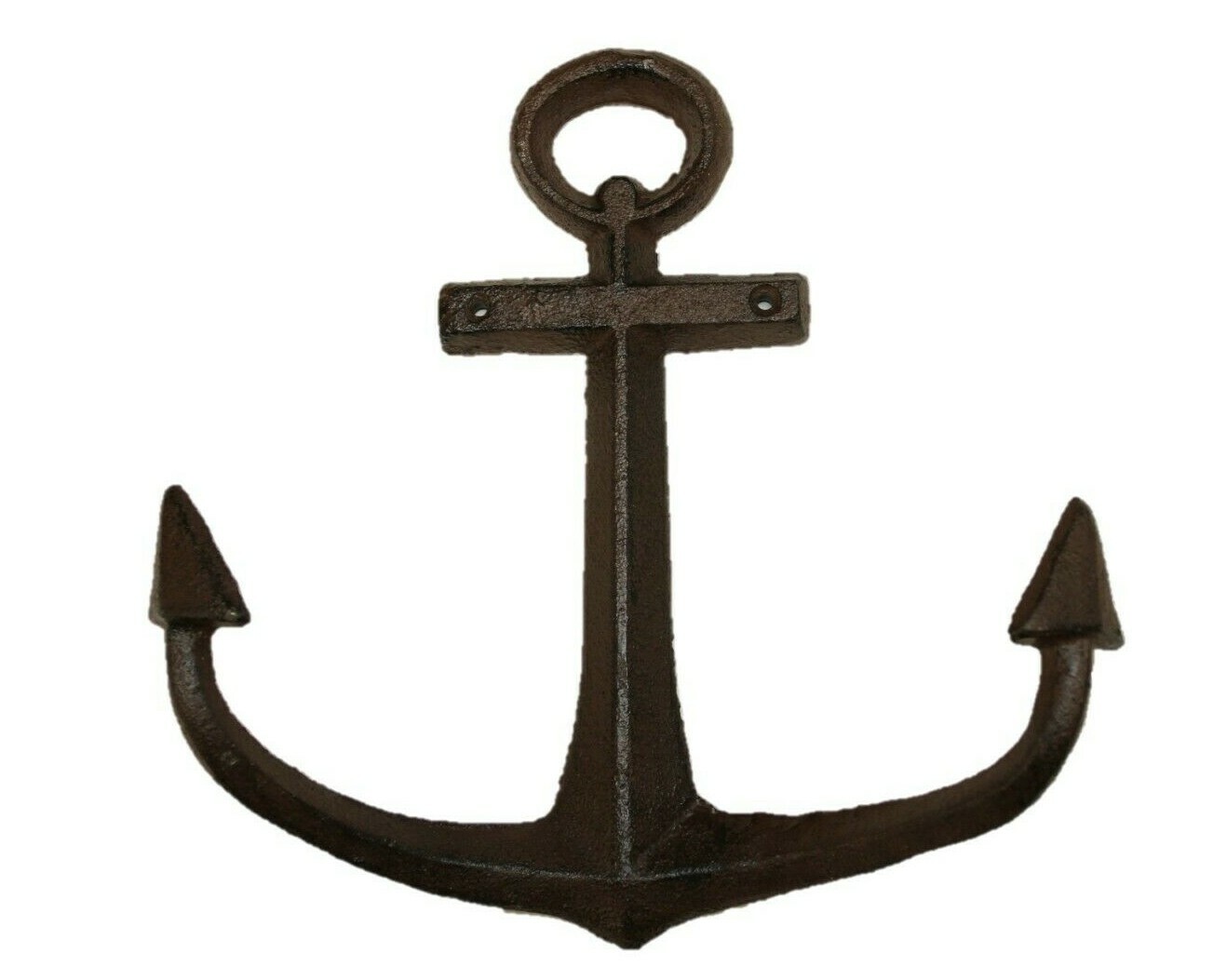 XL Large Boat Anchor Wall Decor Solid Cast Iron / End Hooks,11 inch tall, BL-61b