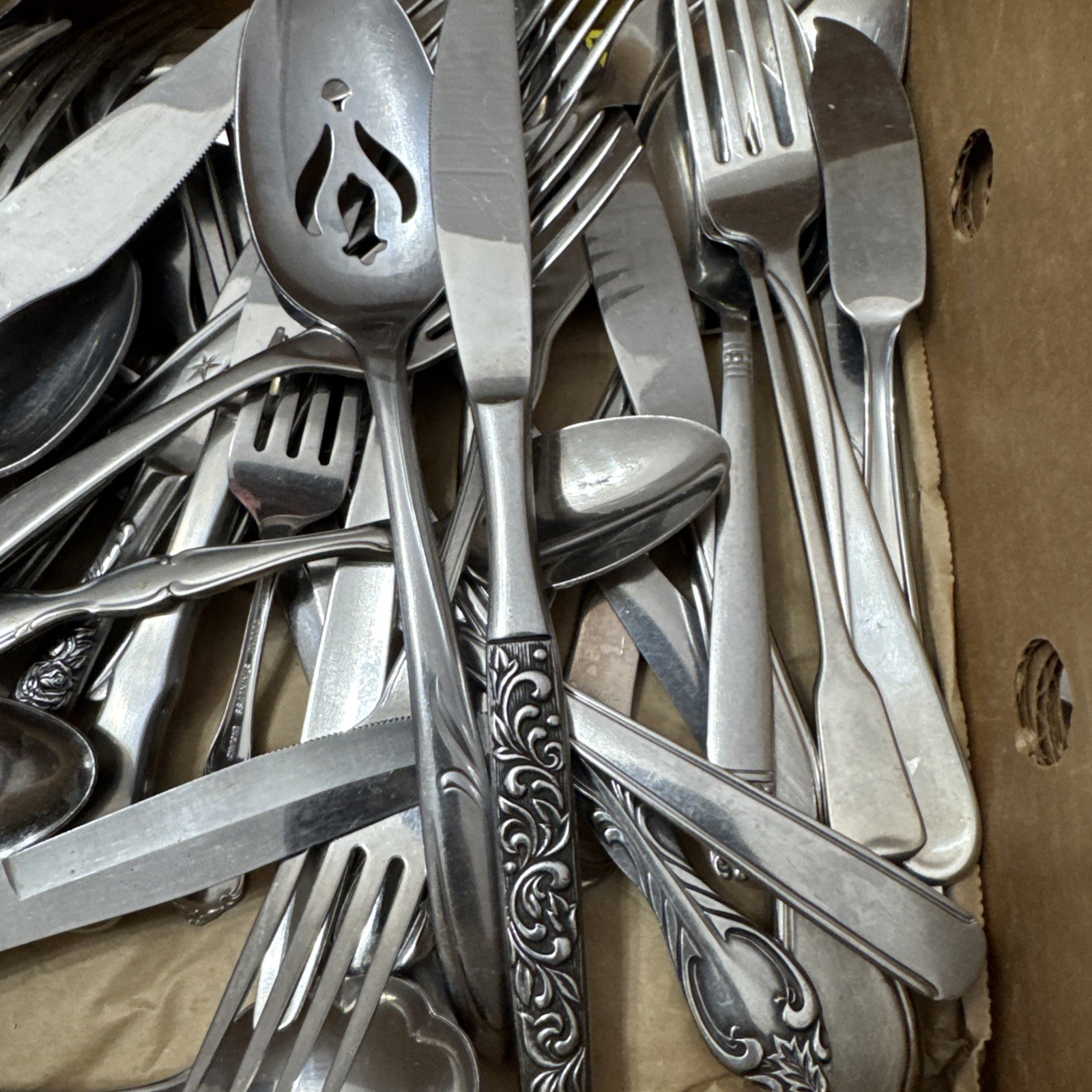 Lot of 15 Lbs Vintage Assorted Flatware Silverware