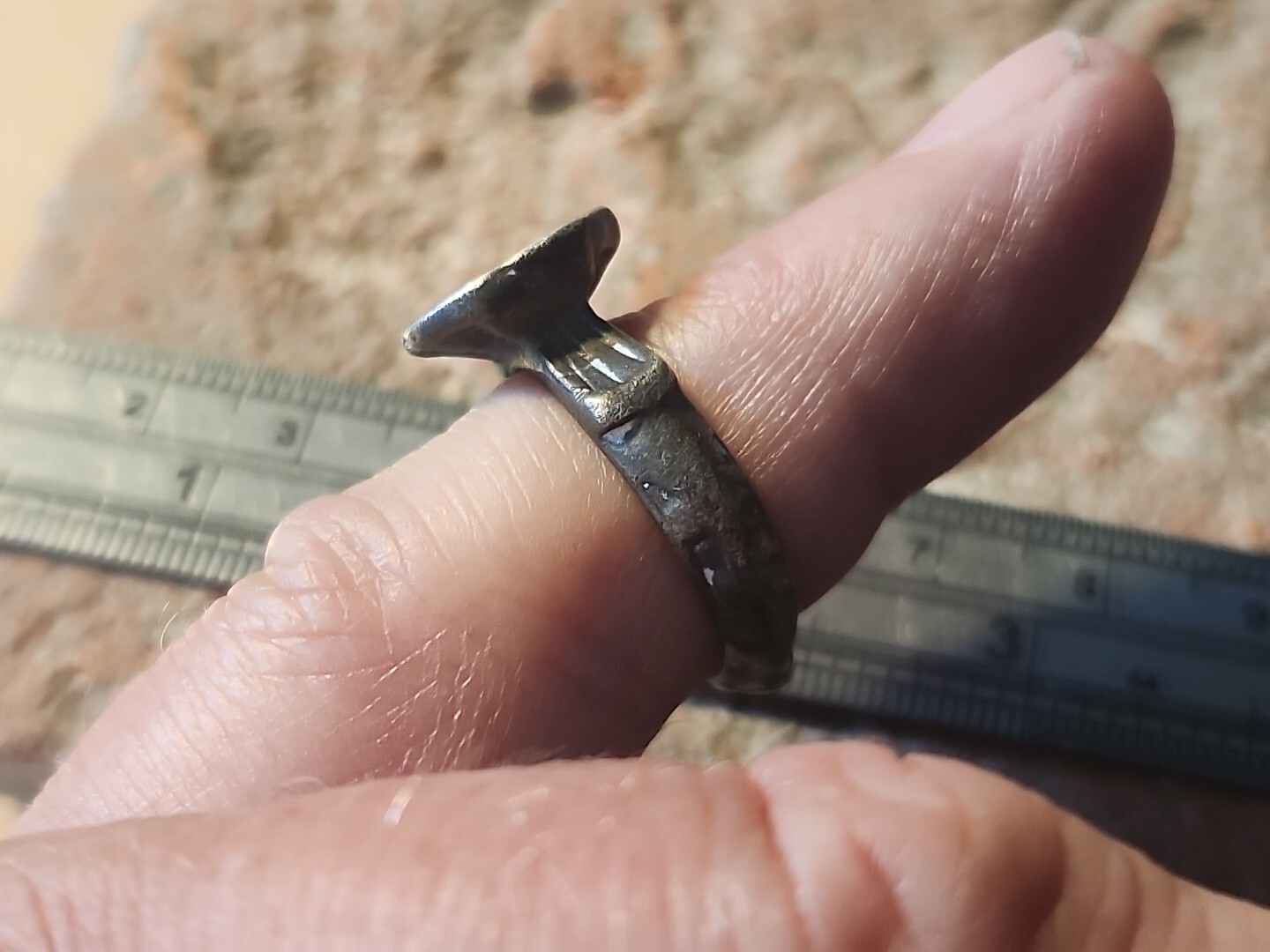 Roman/Byzantine Silver Ring Depicting Chi-Ro Sign. Please Read description LA63e