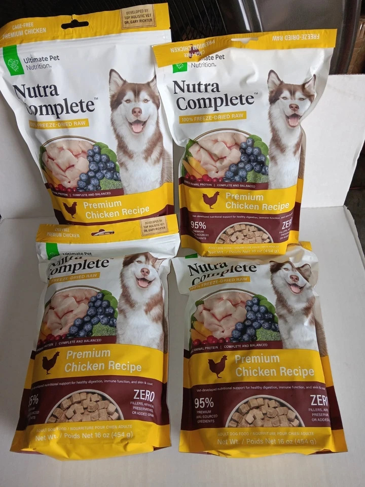Nutra Complete, 100% Freeze Dried Veterinarian Formulated Raw Dog Food 16 oz 4pk