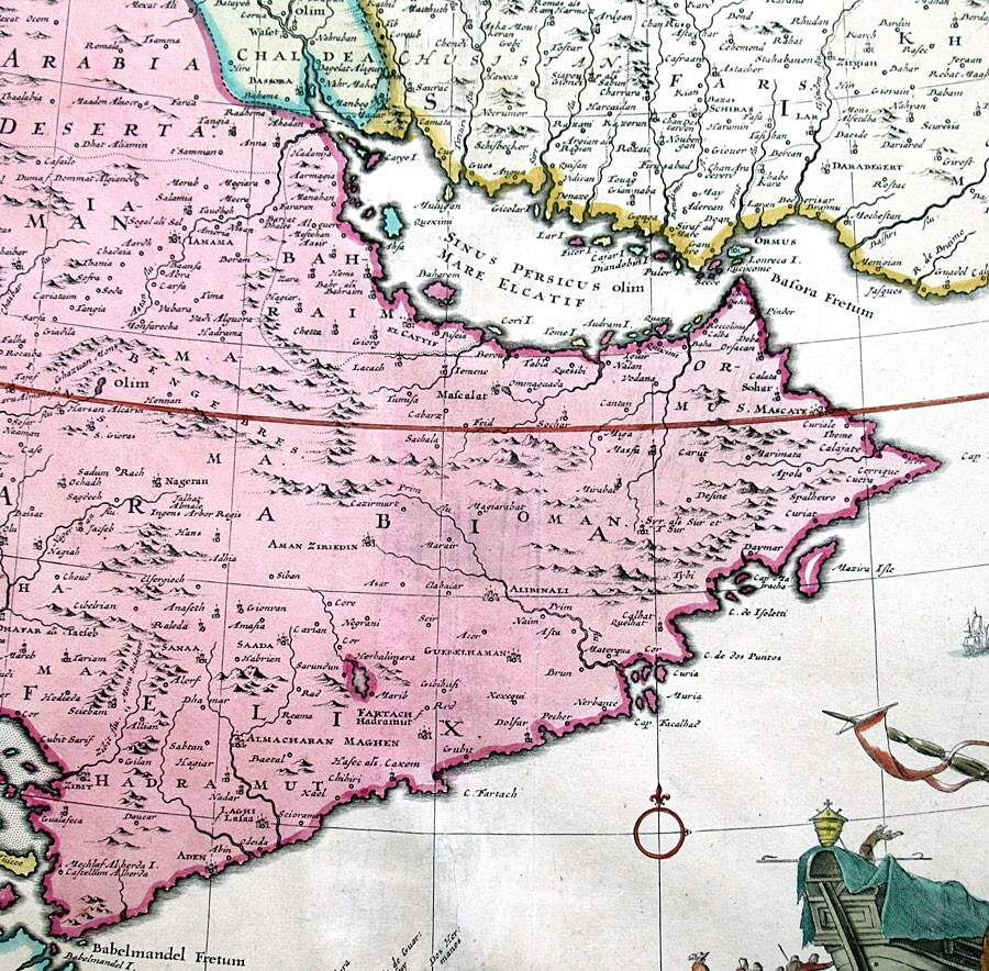 c 1730 NOVA PERSIAE ARMENIAE, NATOLIAE, et ARABIAE- ORIGINAL ANTIQUE HAND COLOR