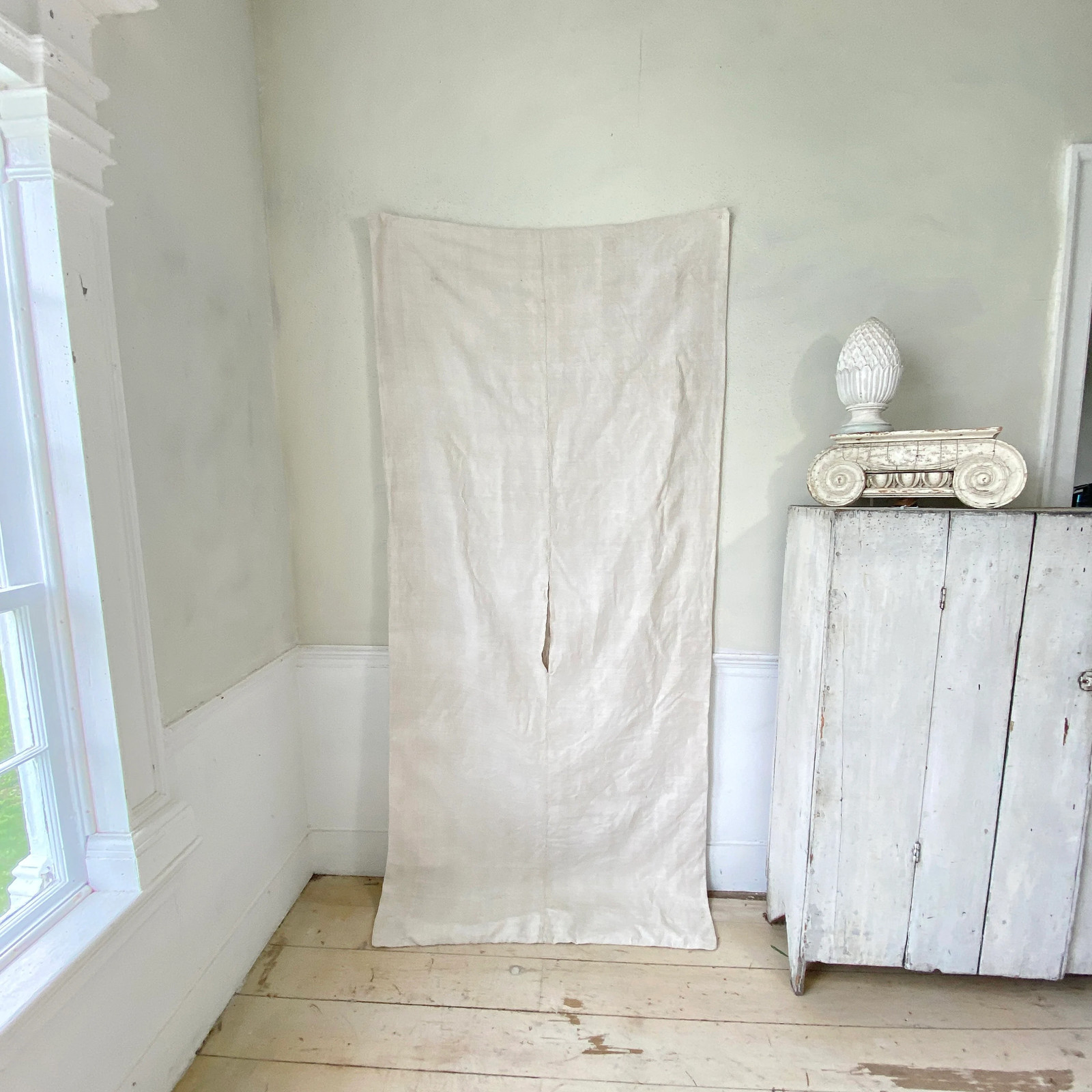 Homespun organic hemp textile bedding piece HEAVY upholstery fabric material