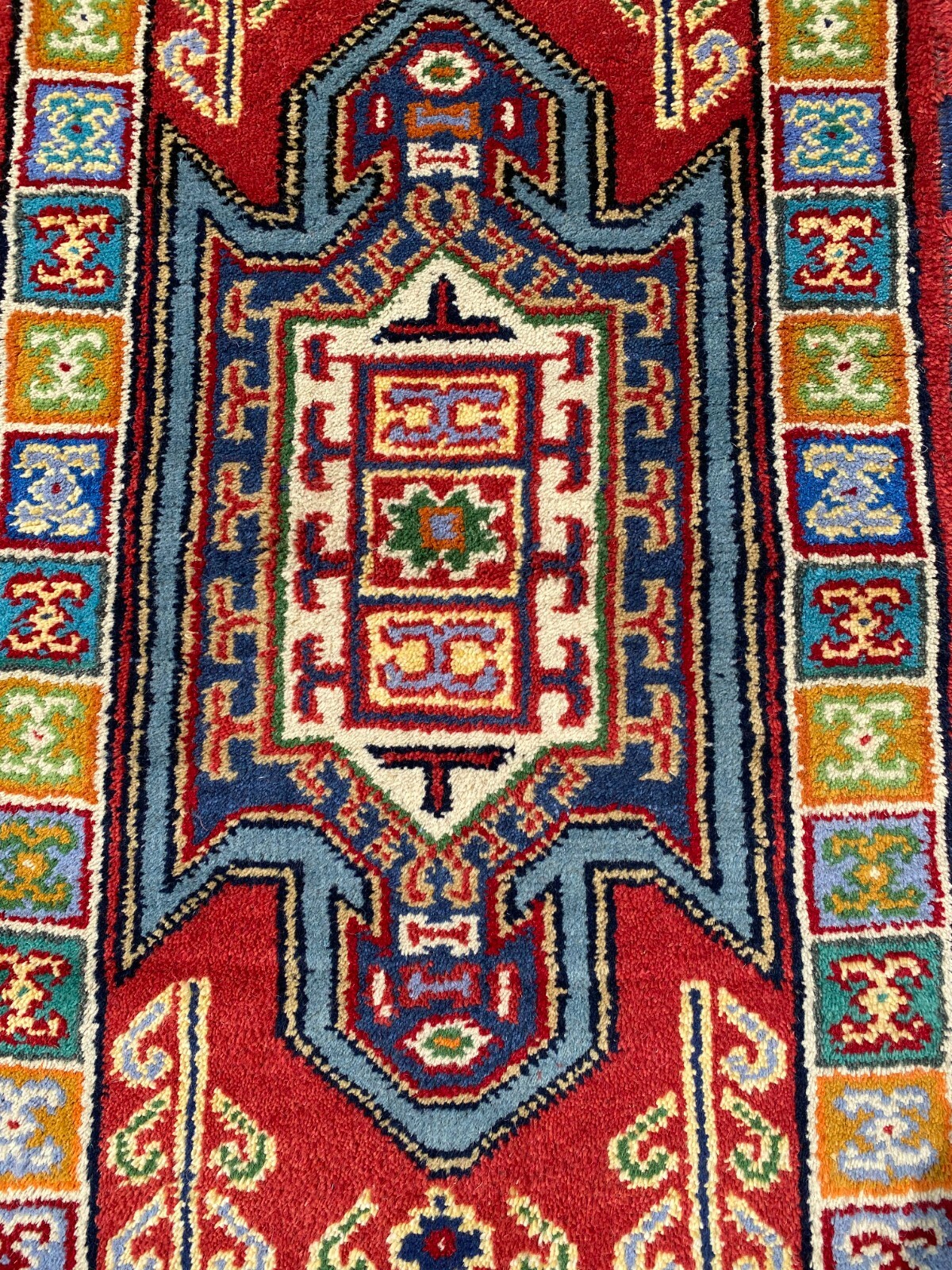 New Handmade in India Tribal & Geometric Colorful Scatter Rug/Accent Rug, 2×4