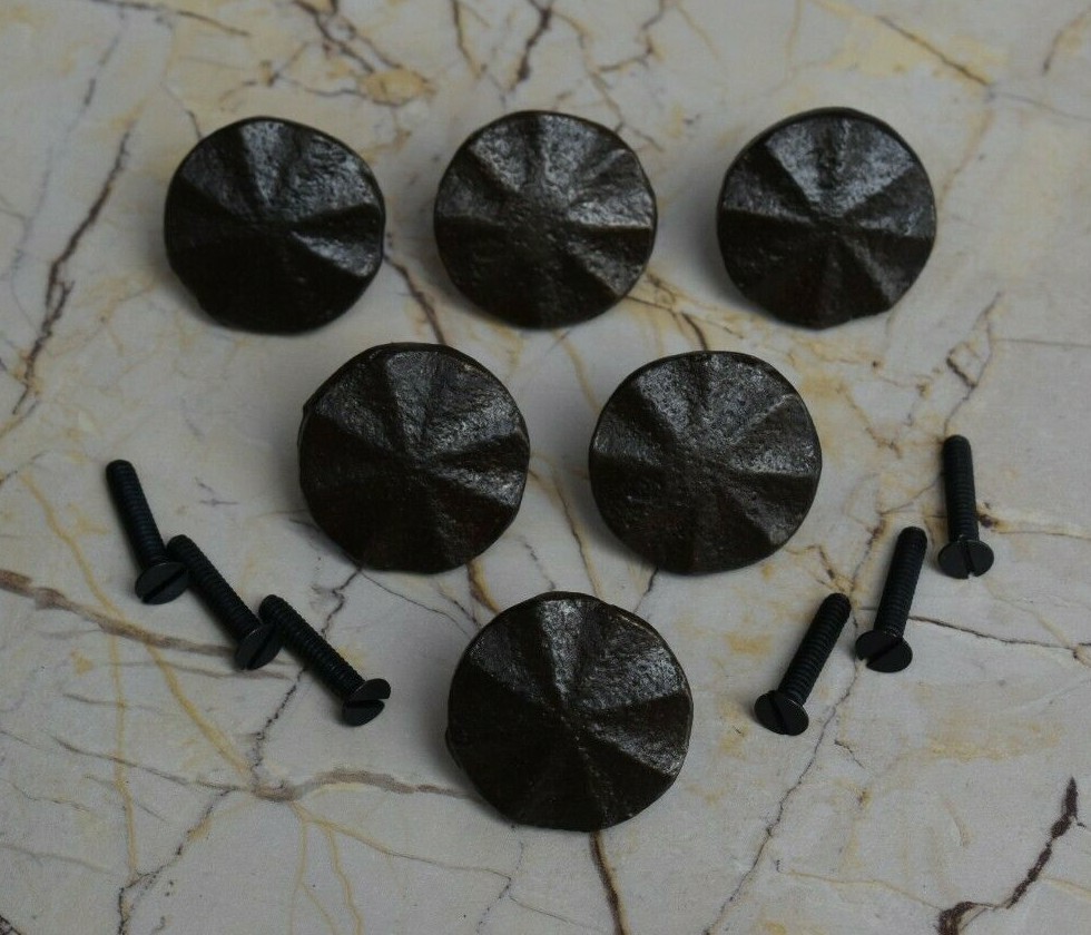 Vintage cast iron cabinet drawer door cupboard knobs Pull Handle Rustic 6 pcs