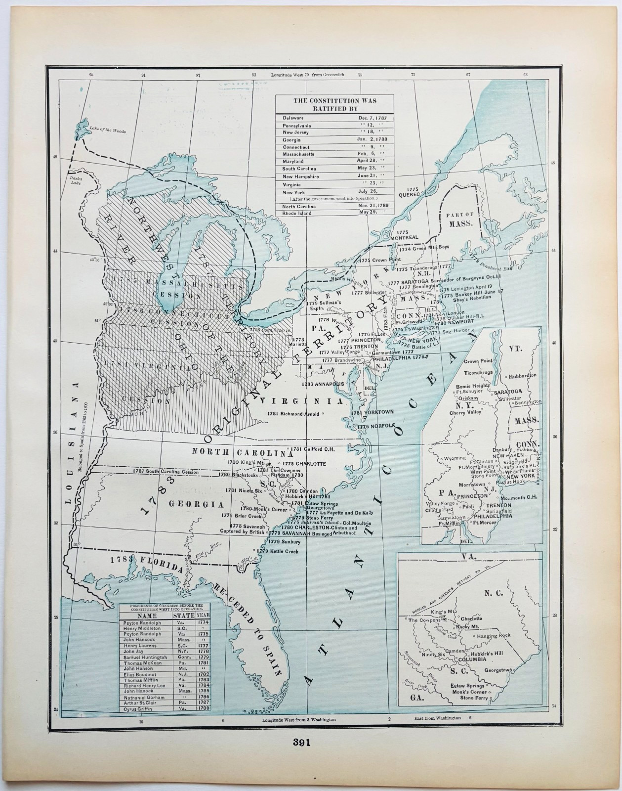 1895 Revolution Campaigns Map Constitution Ratification Victorian DWYY10C