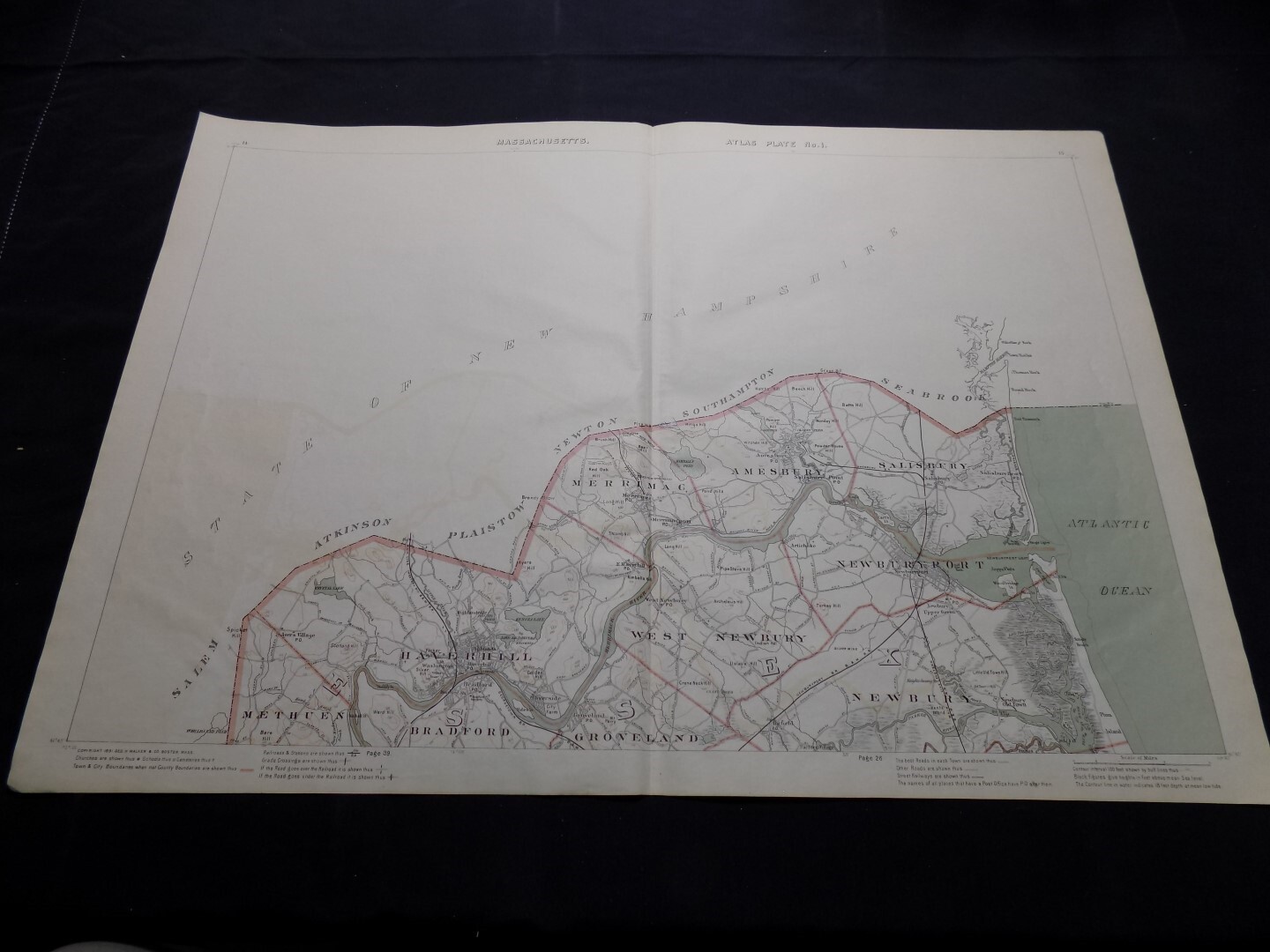 1891 Massachusetts Topographical Map of Northeast Tip of State