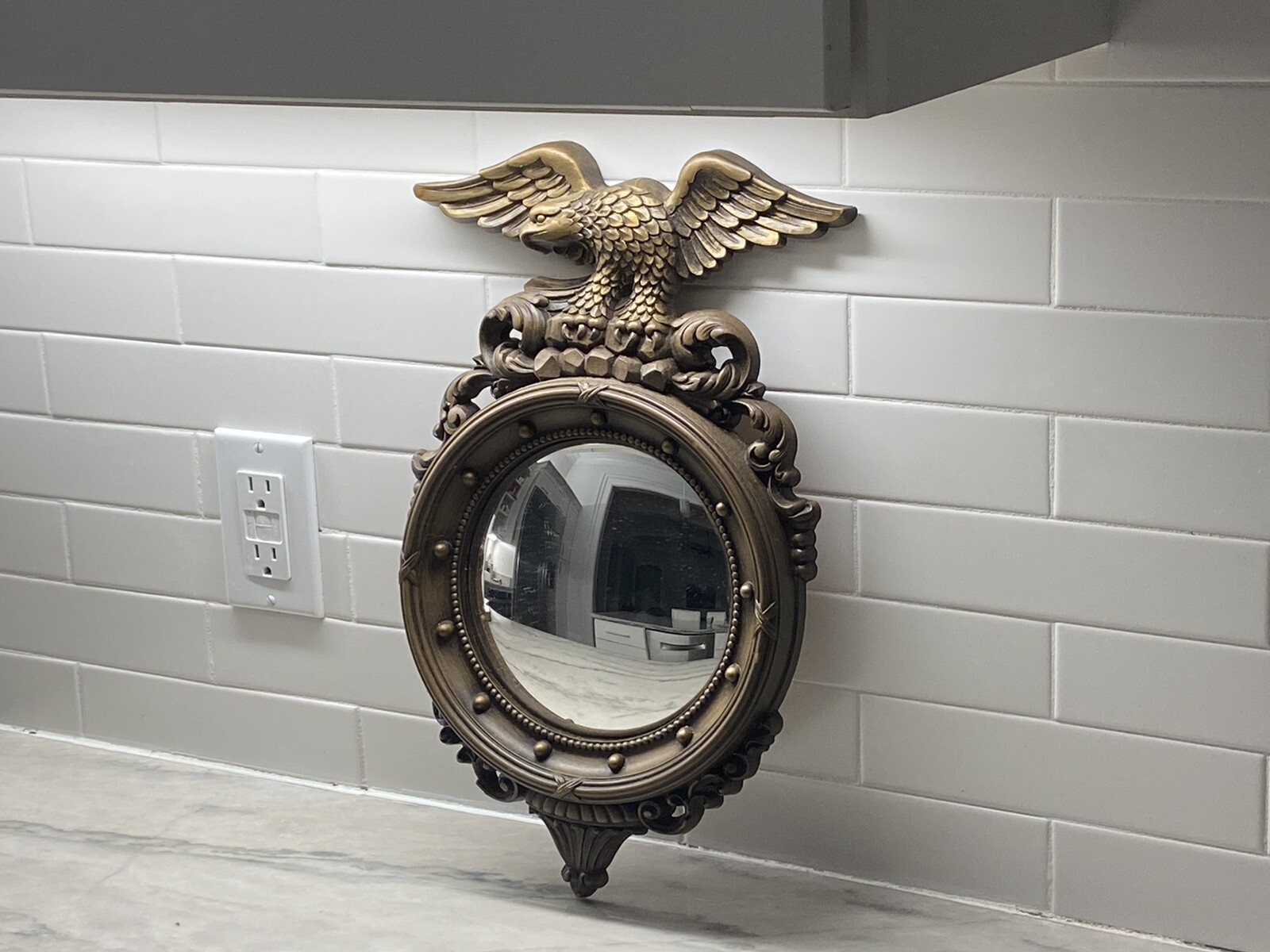 Small Round Plastic Convex Admiral Eagle Mirror