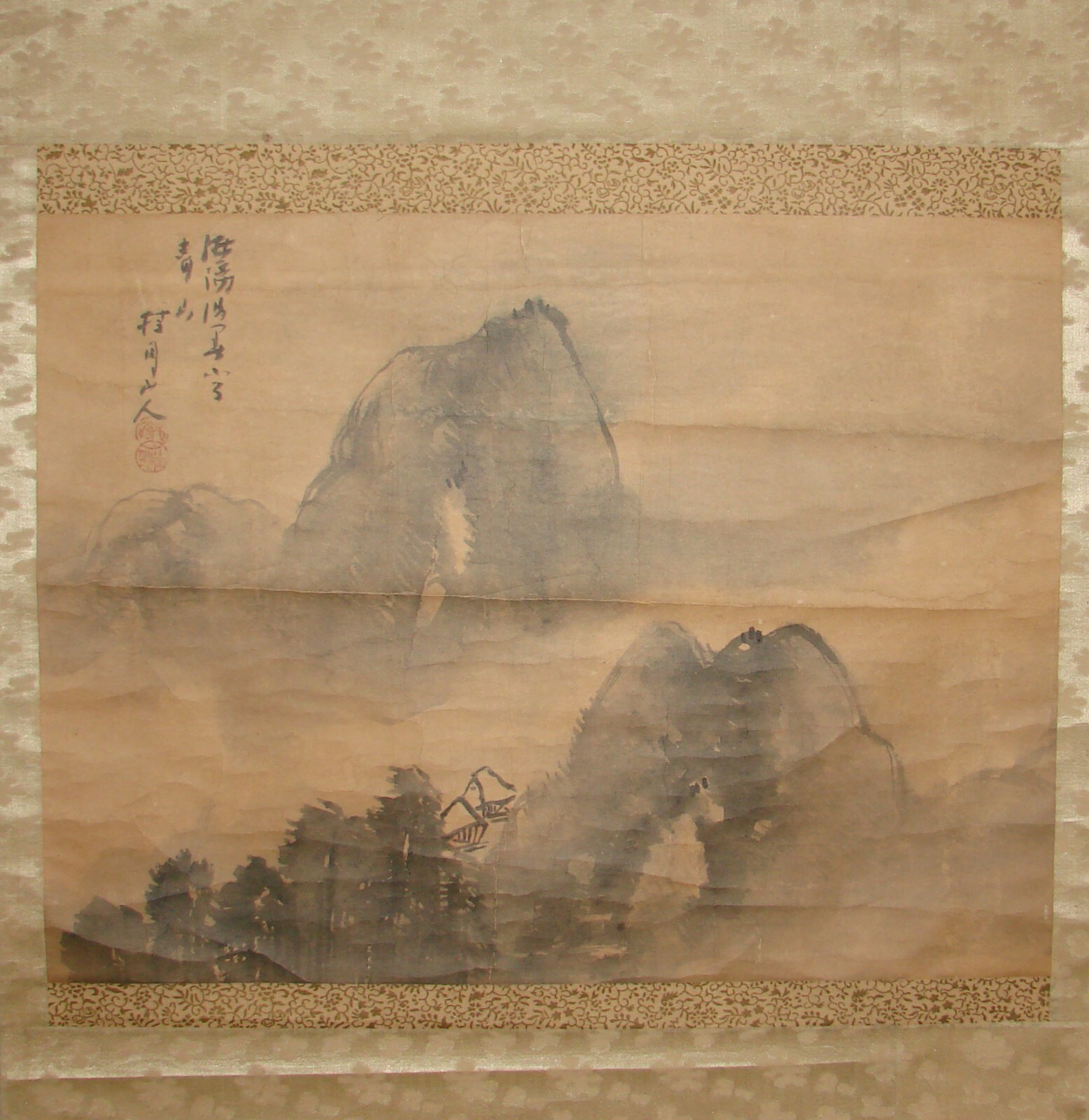 KAKEJIKU HANGING SCROLL Landscape Painting by Keigetsu Matsubayashi 松林桂月 #549