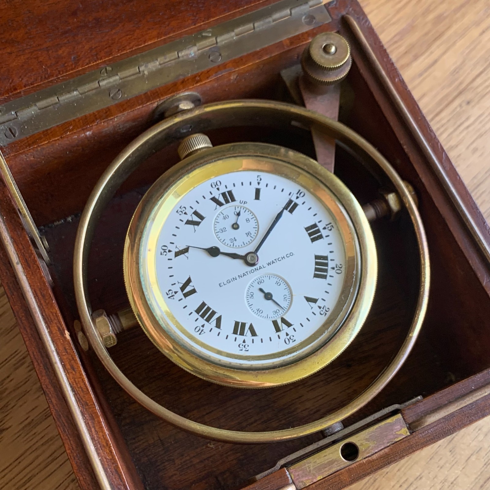 1919 Elgin “Father Time” Chronometer Deck Watch – Freesprung w/ Indicator