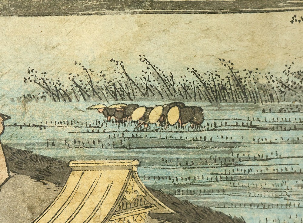 歌川広重 Utagawa Hiroshige (1797-1858) Original Woodblock Print ‘Kakegawa’ 掛川 OW406