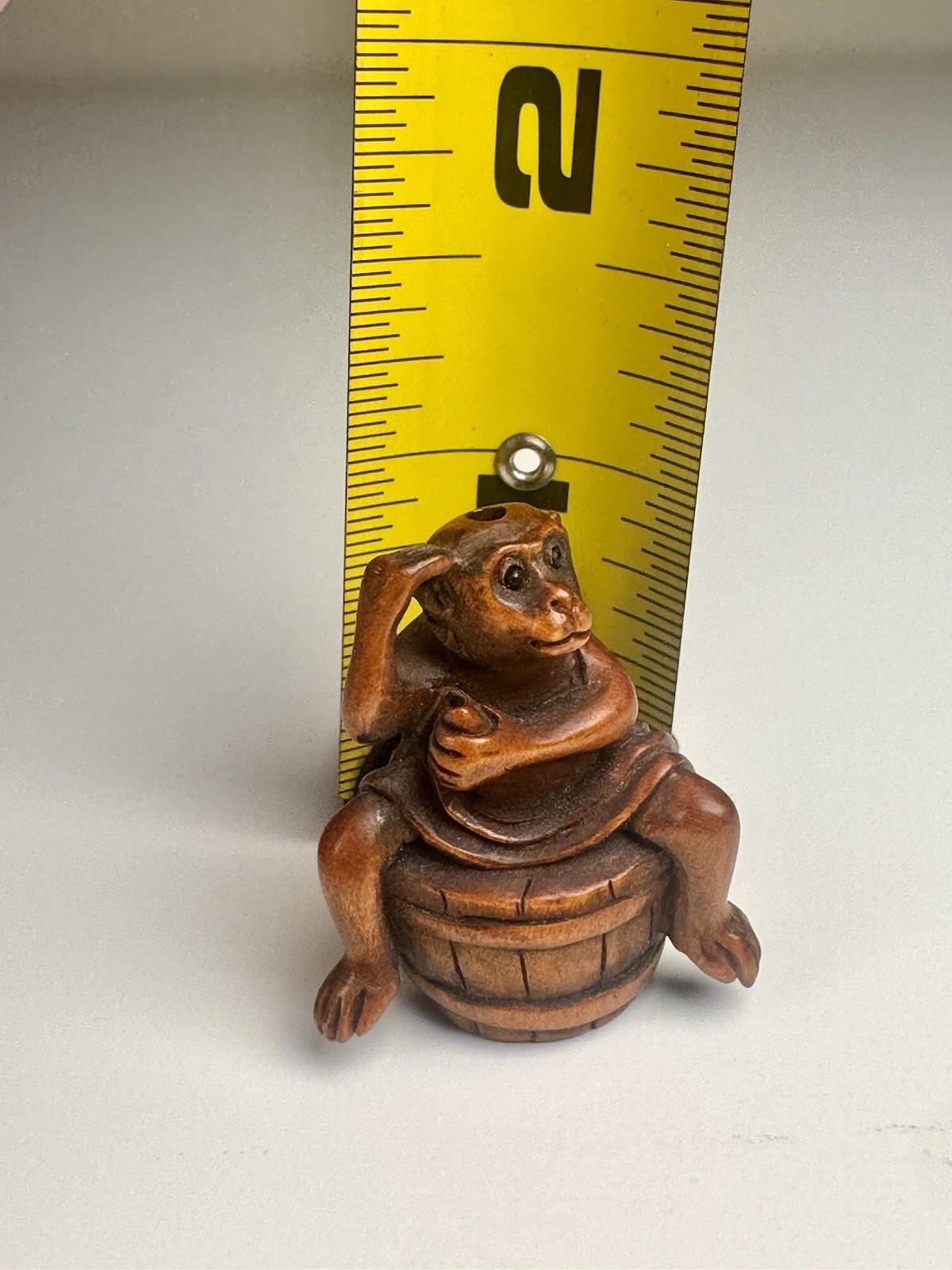 Antique Japanese Monkey Netsuke Signed Masanao Boxwood Edo Meiji Japan