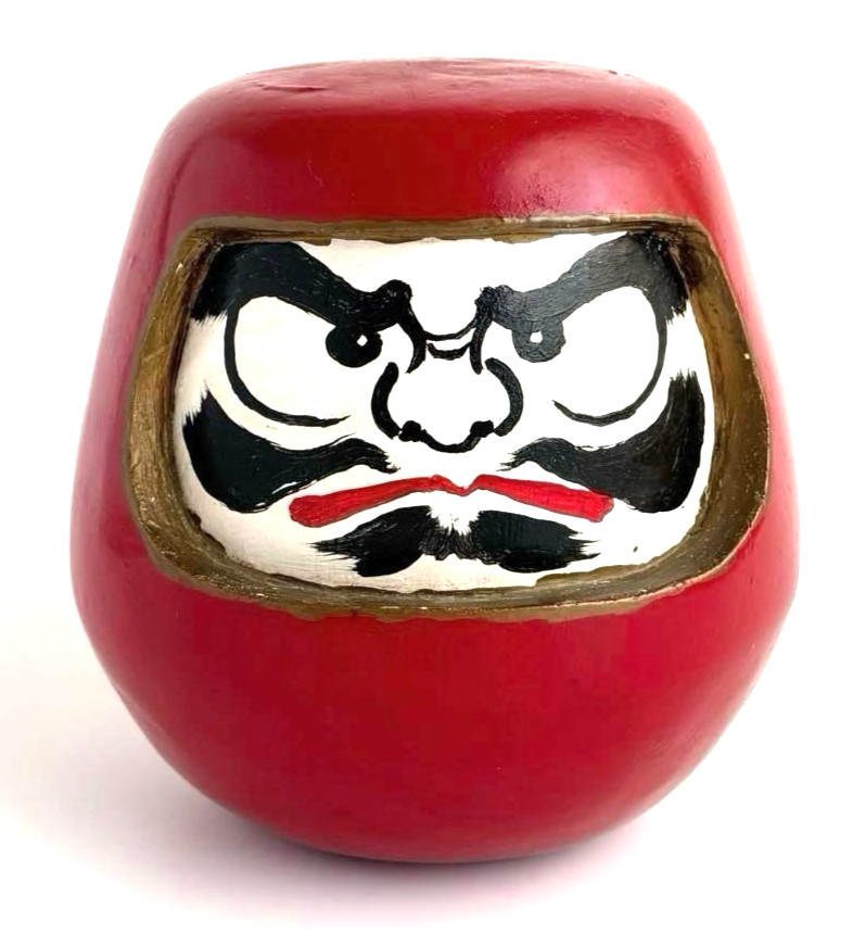 Japanese Vintage Wood? Carving Daruma Monk Master Bodhidharma Statue H5.9in 33oz