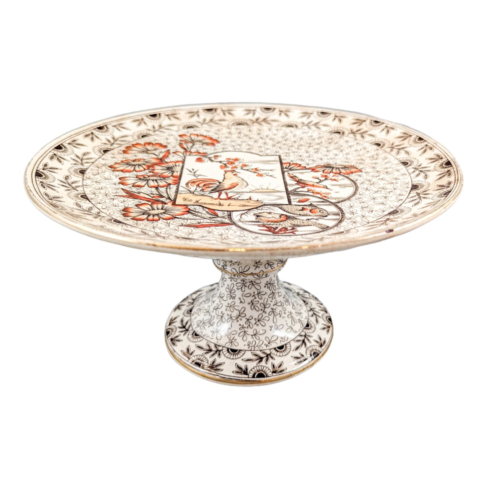 Antique Ridgways decorative cake stand, Devonshire pattern c. 1885.