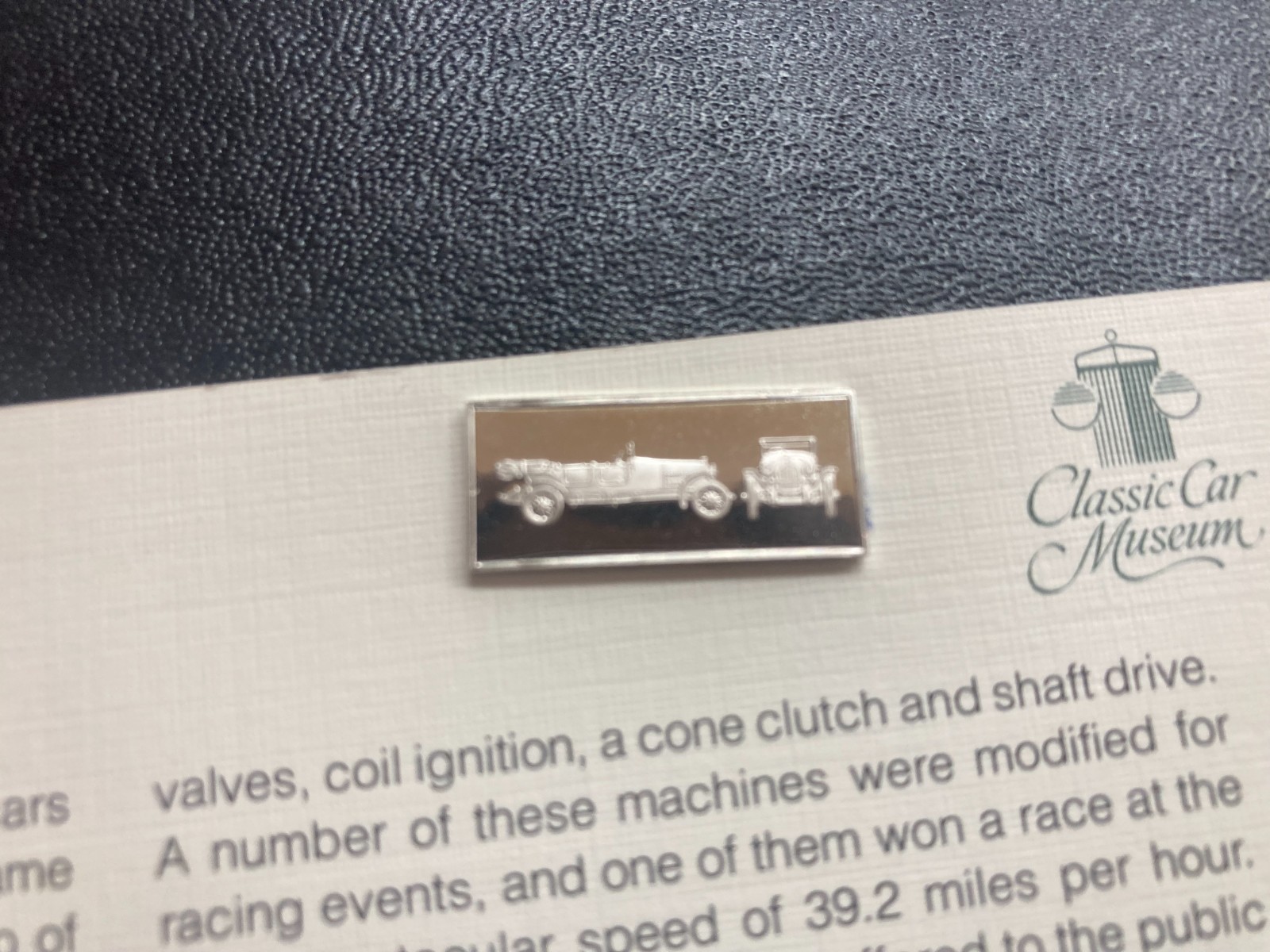 1981 Franklin Mint Classic Car Collection Silver Ingot DARRACQ