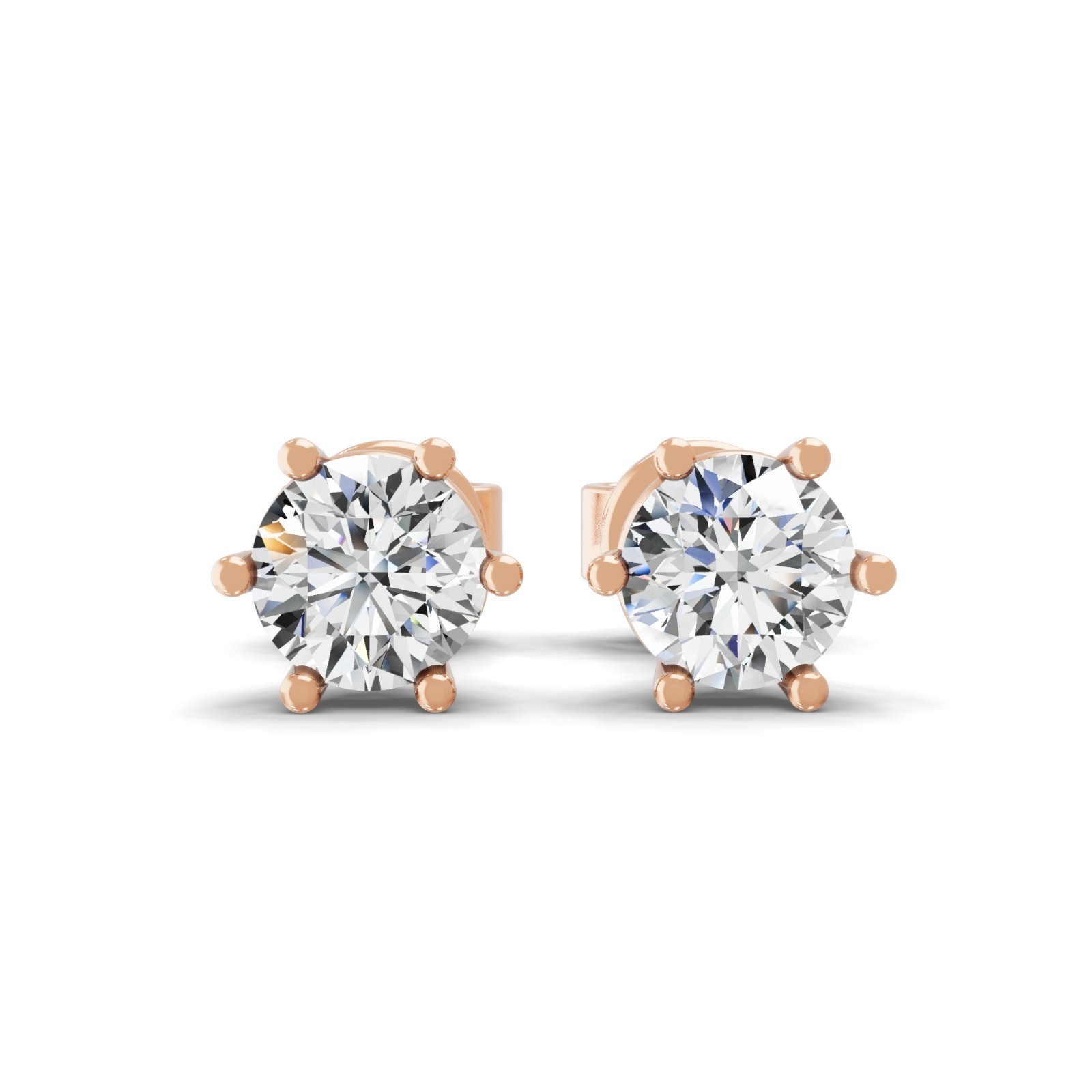 0.50 Ct Lab Grown Round Diamond Solitaire Stud Earrings Jewelry 14K Rose Gold