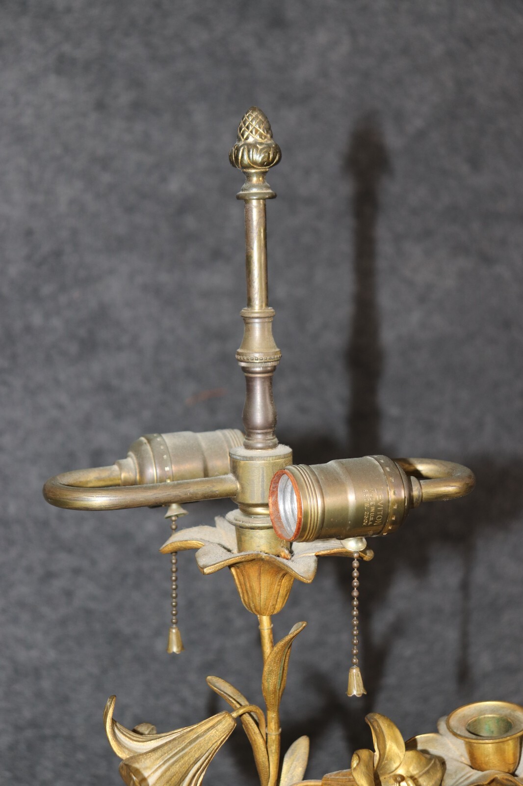 Pair 19th C Bronze Dore’ Cherubs Table Lamps Candelabra Manner Henry Dasson