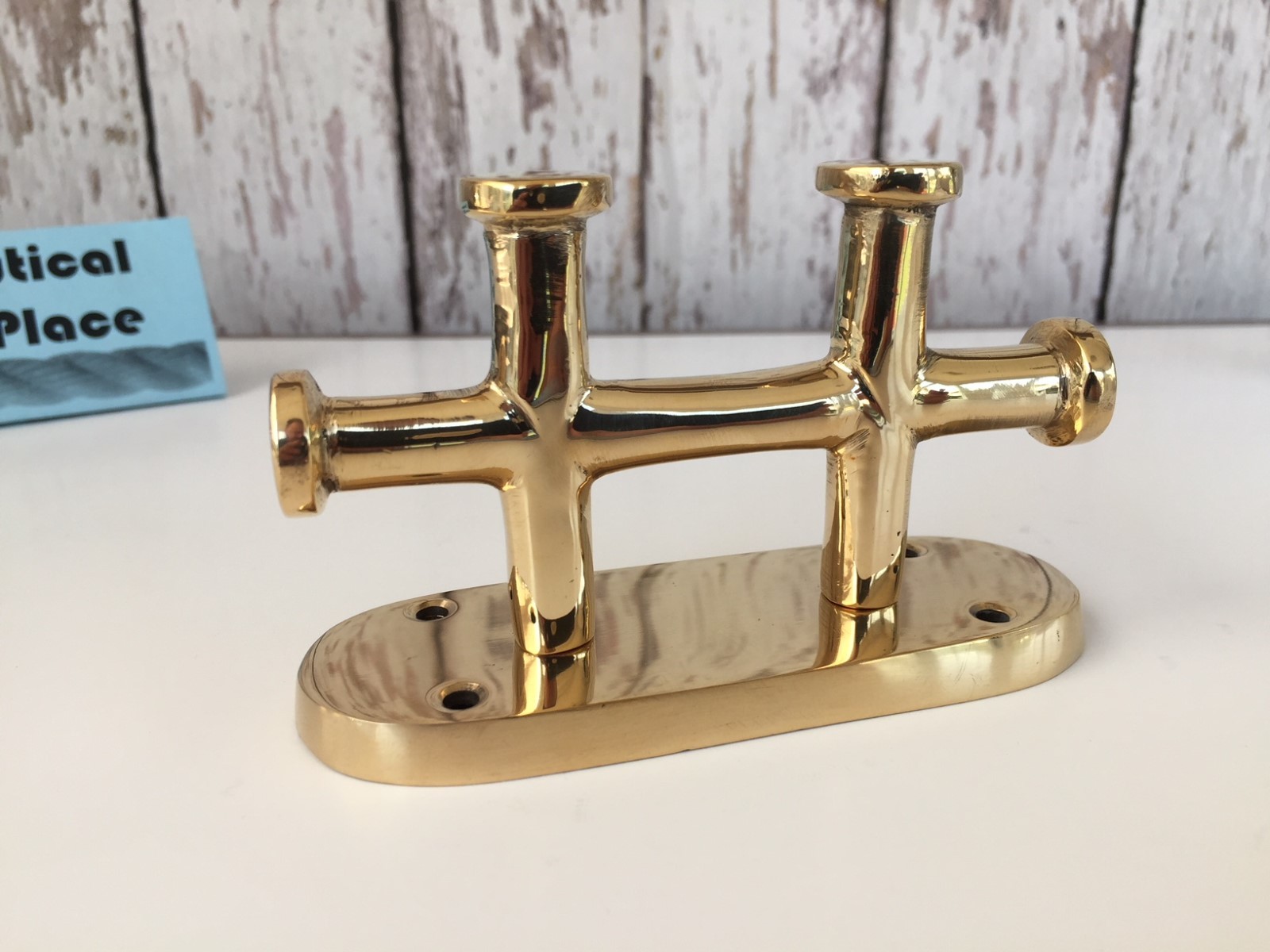 Brass Double Cross Bollard Cleat – Nautical Marine Boat Dock Chock – Handle Hook