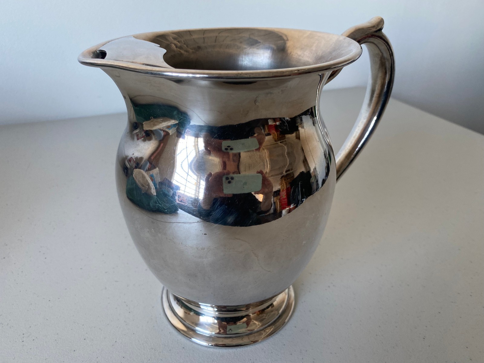 Wm. A. Rogers Canada Silverplate Water Pitcher Ice Guard Paul Revere Style 1616