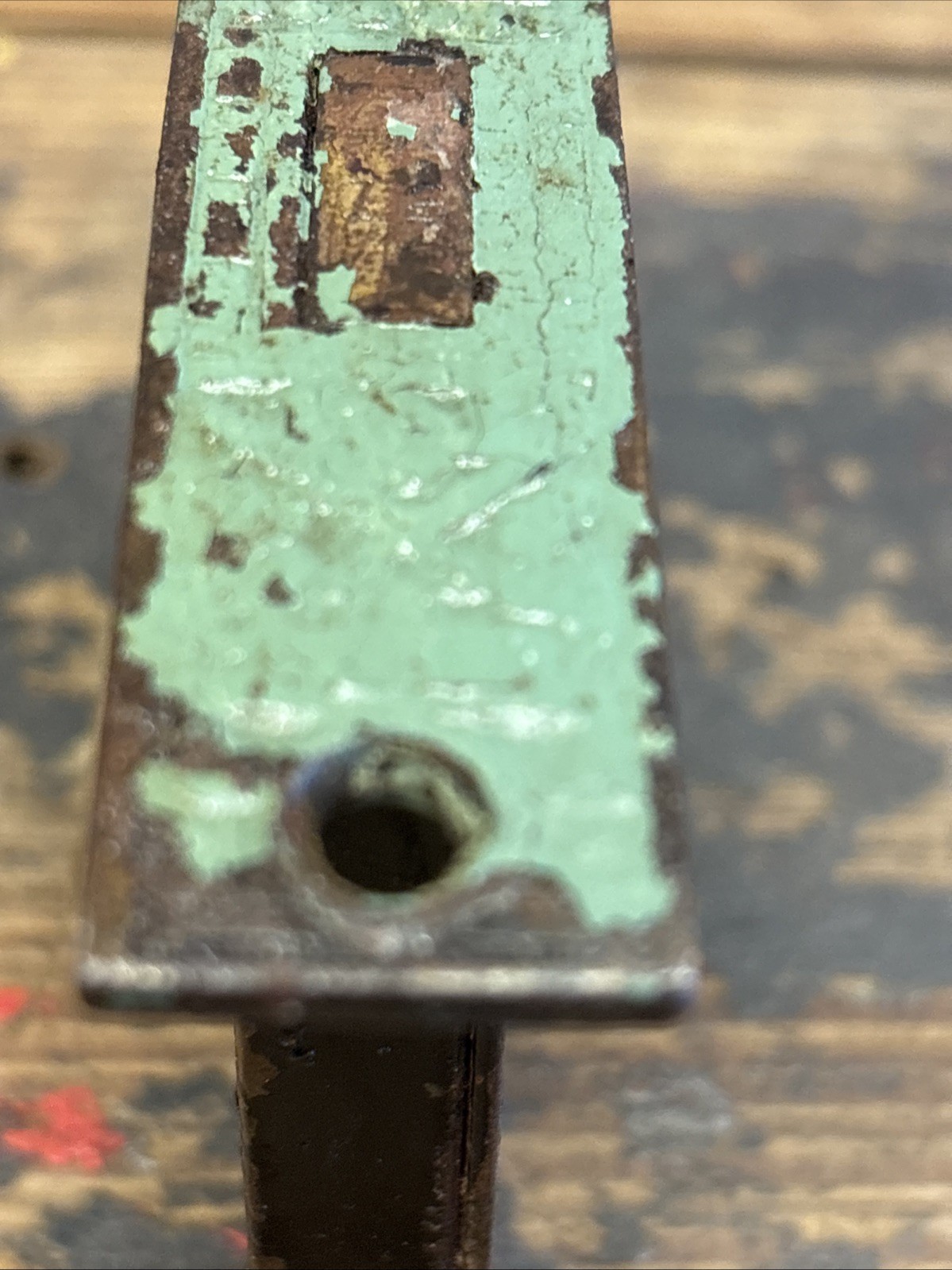 Vintage Mortise Lock Door Hardware Salvage Skeleton Keyhole NO Key Green Paint