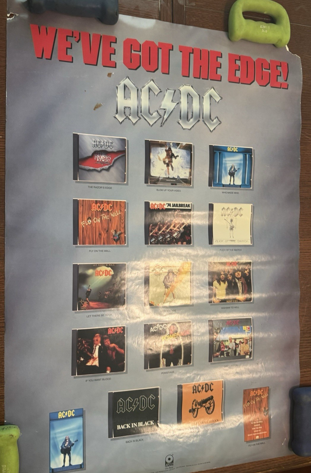 1990 VINTAGE Dual-Sided AC/DC Promo Poster “The Razors Edge” – SHIPS4FREE2US!