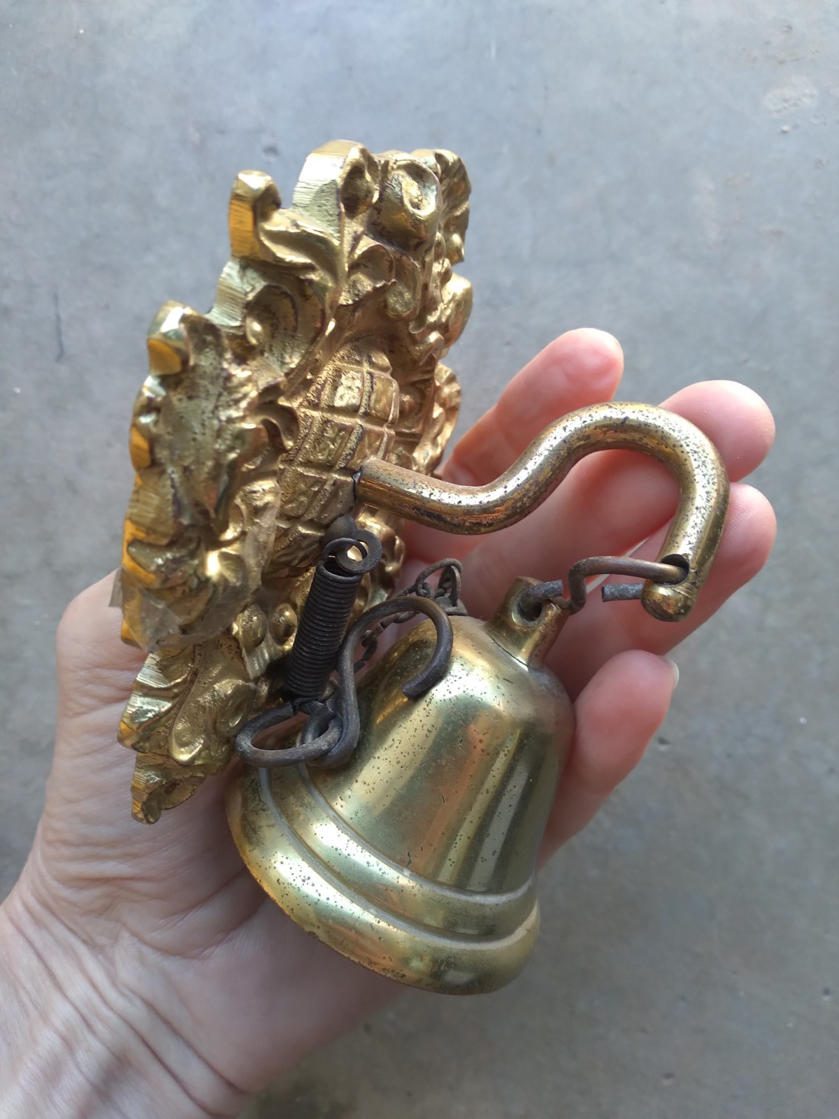 Antique Brass Bell Door Knocker Solid