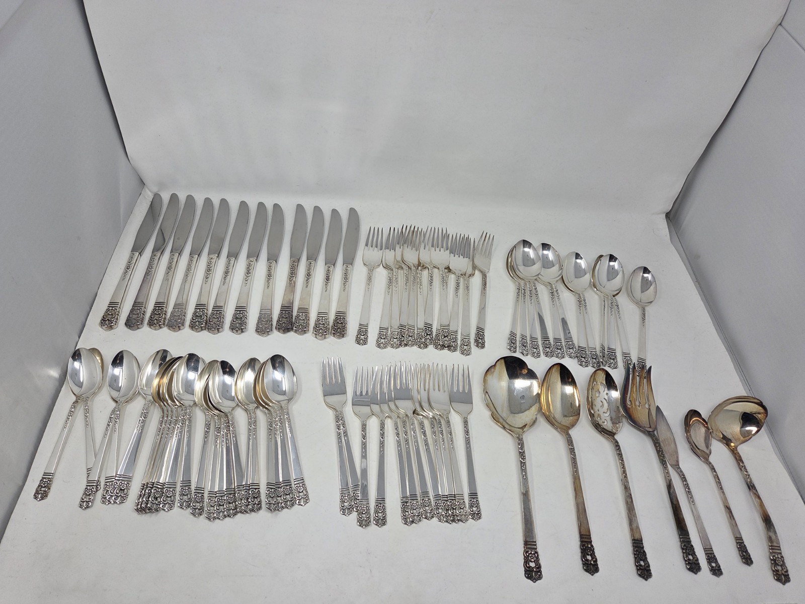Lot of 79 Oneida 1881 Rogers Scandinavia Silverplate Flatware –Service for 12