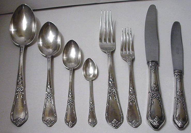 RUSSIAN IMPERIAL time 84 silver 24 pieces SET FLATWARE for 3 persons no mono