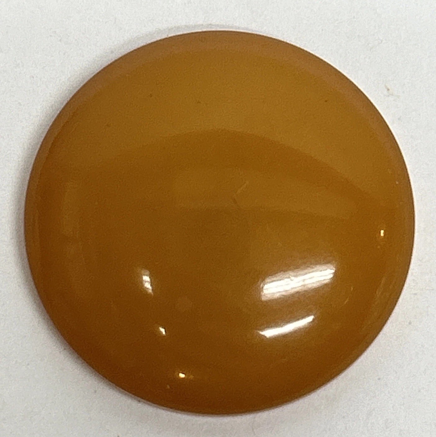 Vtg Large Bakelite Sewing Button Simichrome Polish Tested Butterscotch Tone