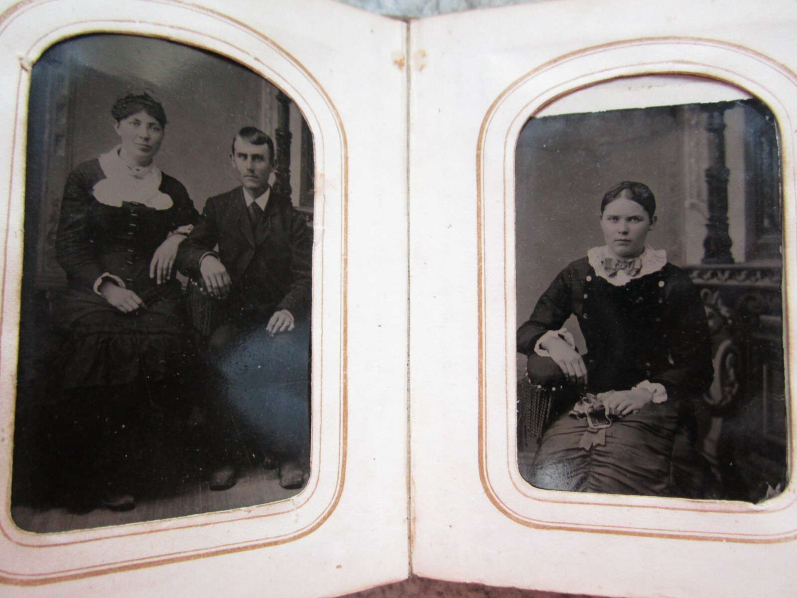 32 tintypes and antique family photo album circa 1880 *SEE BELOW*