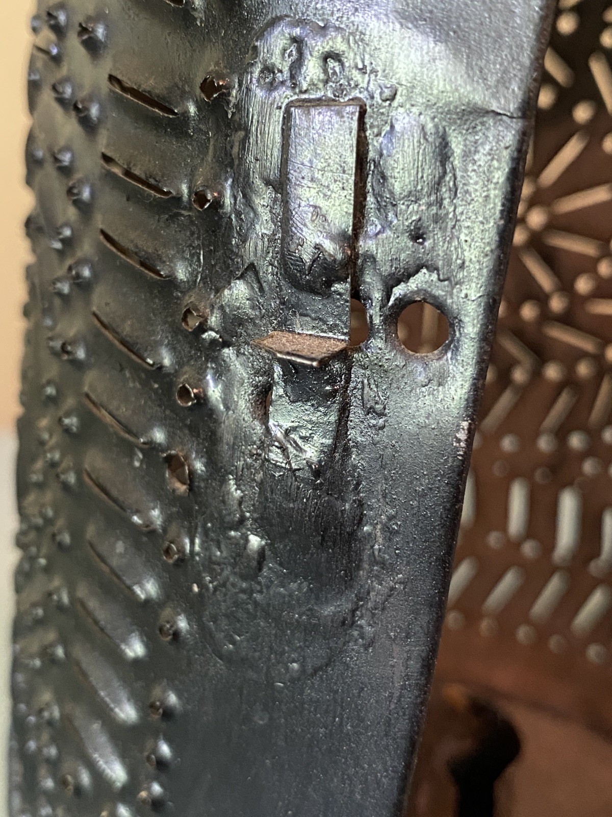 CLEATED 1800s RARE LARGE NEW YORK PUNCHED TIN CANDLE LANTERN AAFA