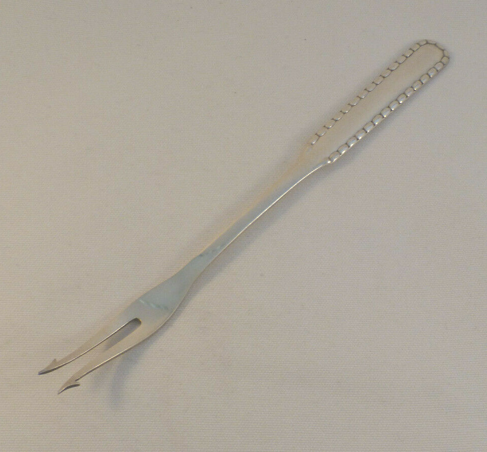 Rope by Georg Jensen Sterling 2 Tine Cold Meat Fork with Barbs- 7 1/4″