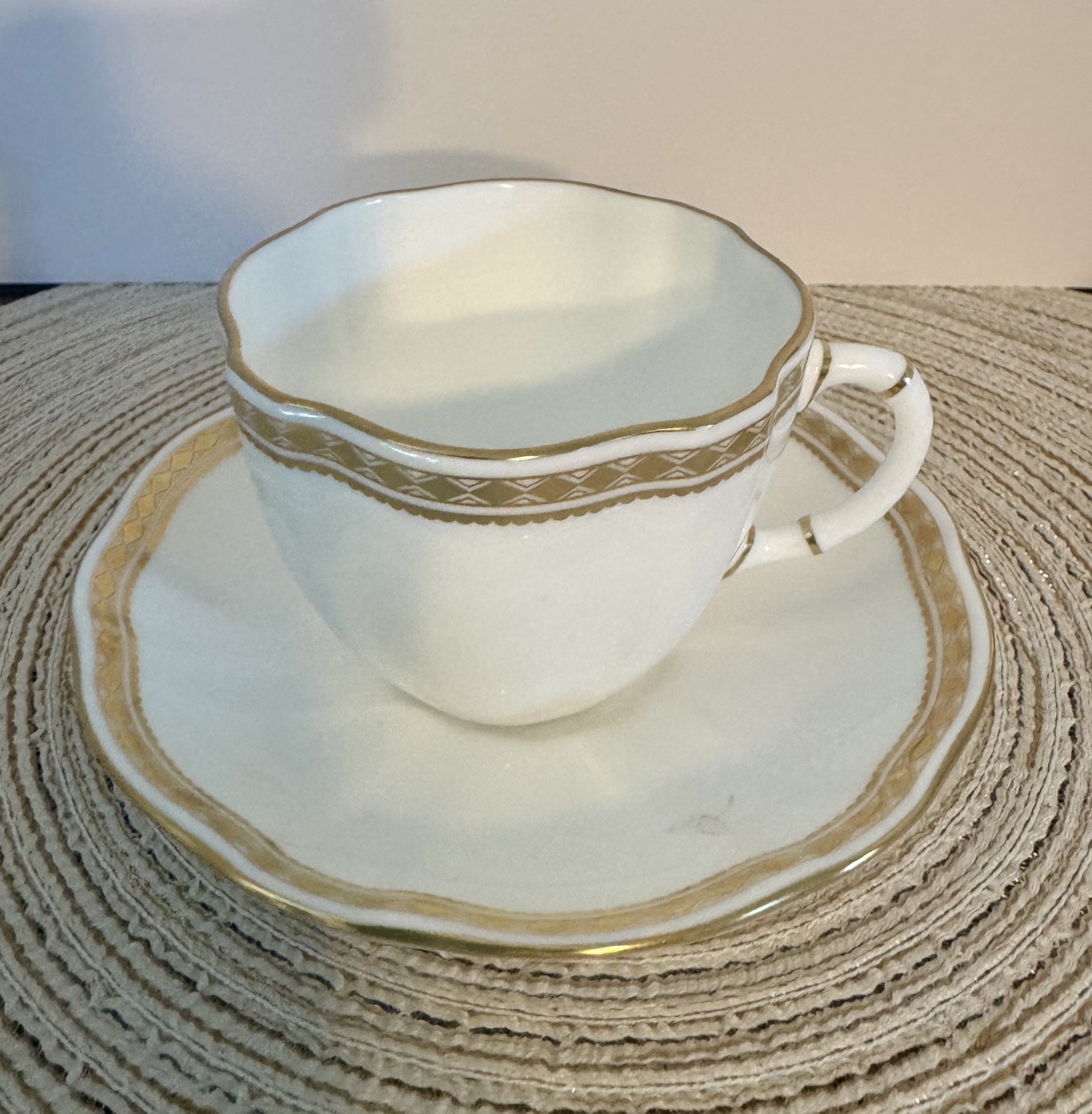 Royal Crown Derby Carlton Gold Cup And Saucer Preowned 1 of 3 Sets Available