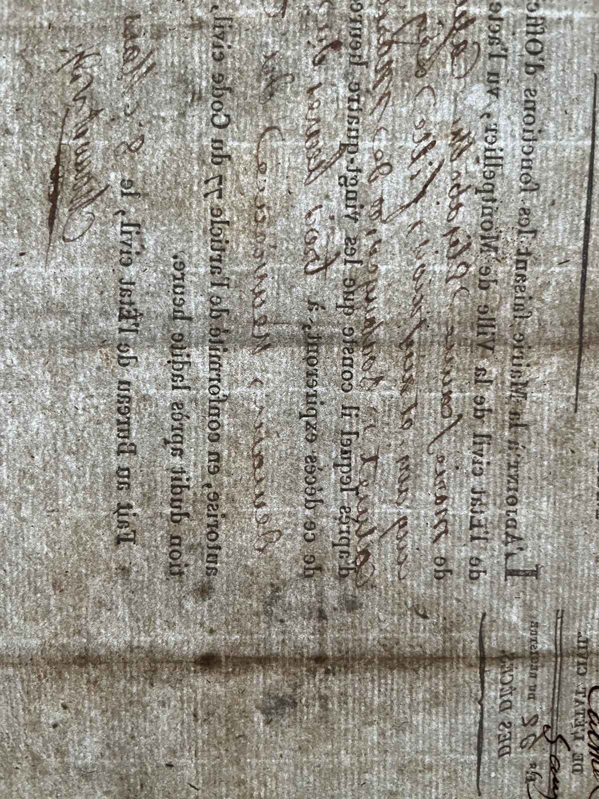 DEATH CERTIFICATE Authentic Document from 1800s