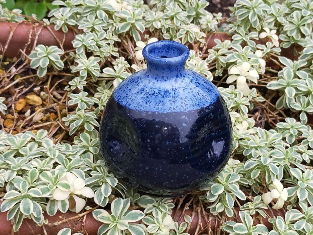 Mino Ware Small Vase Ikebana Flower Holder Antique Japanese Ceramic