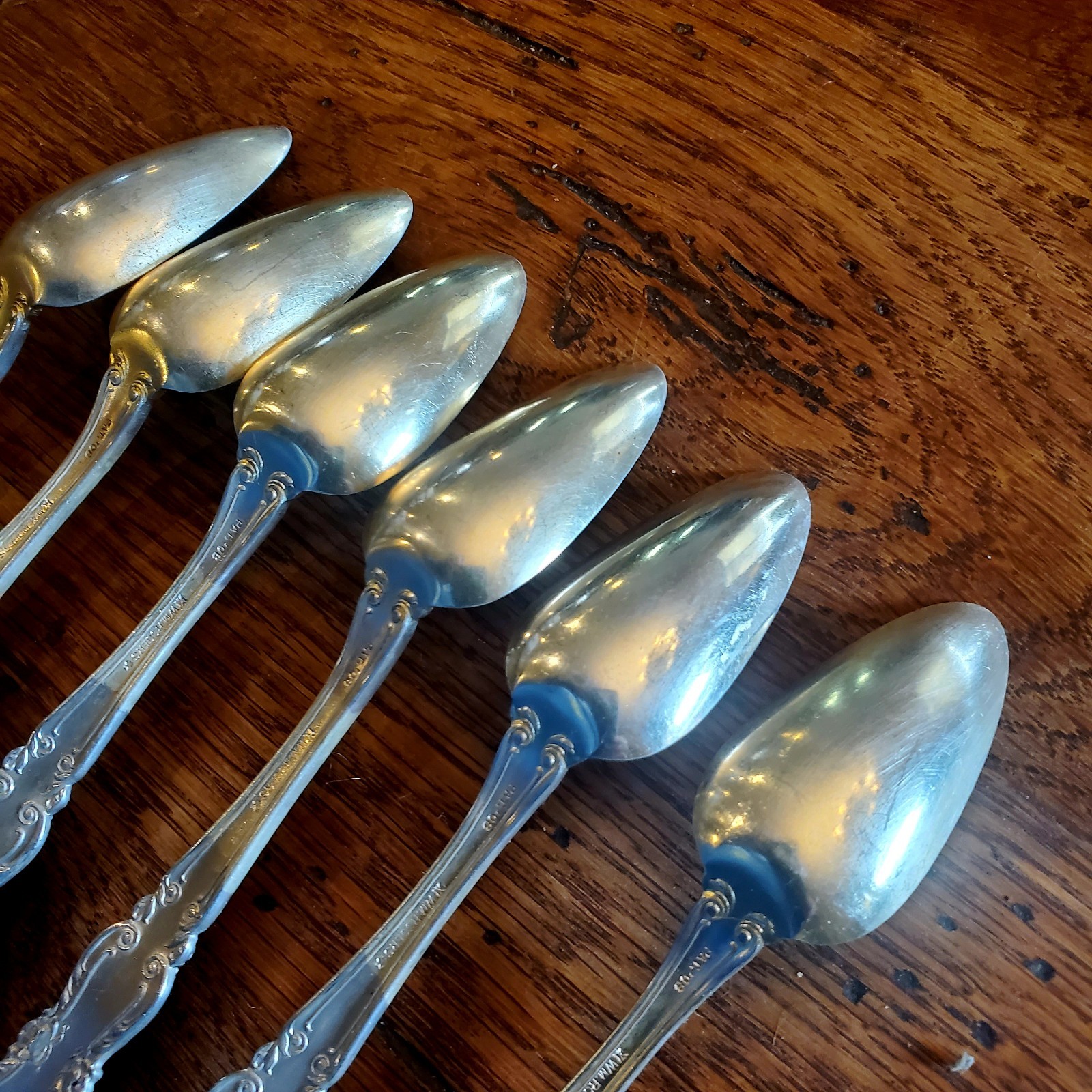 1908 ANTIQUE Rogers Eagle Star Silverplate 6 COFFEE spoons · IN BOX